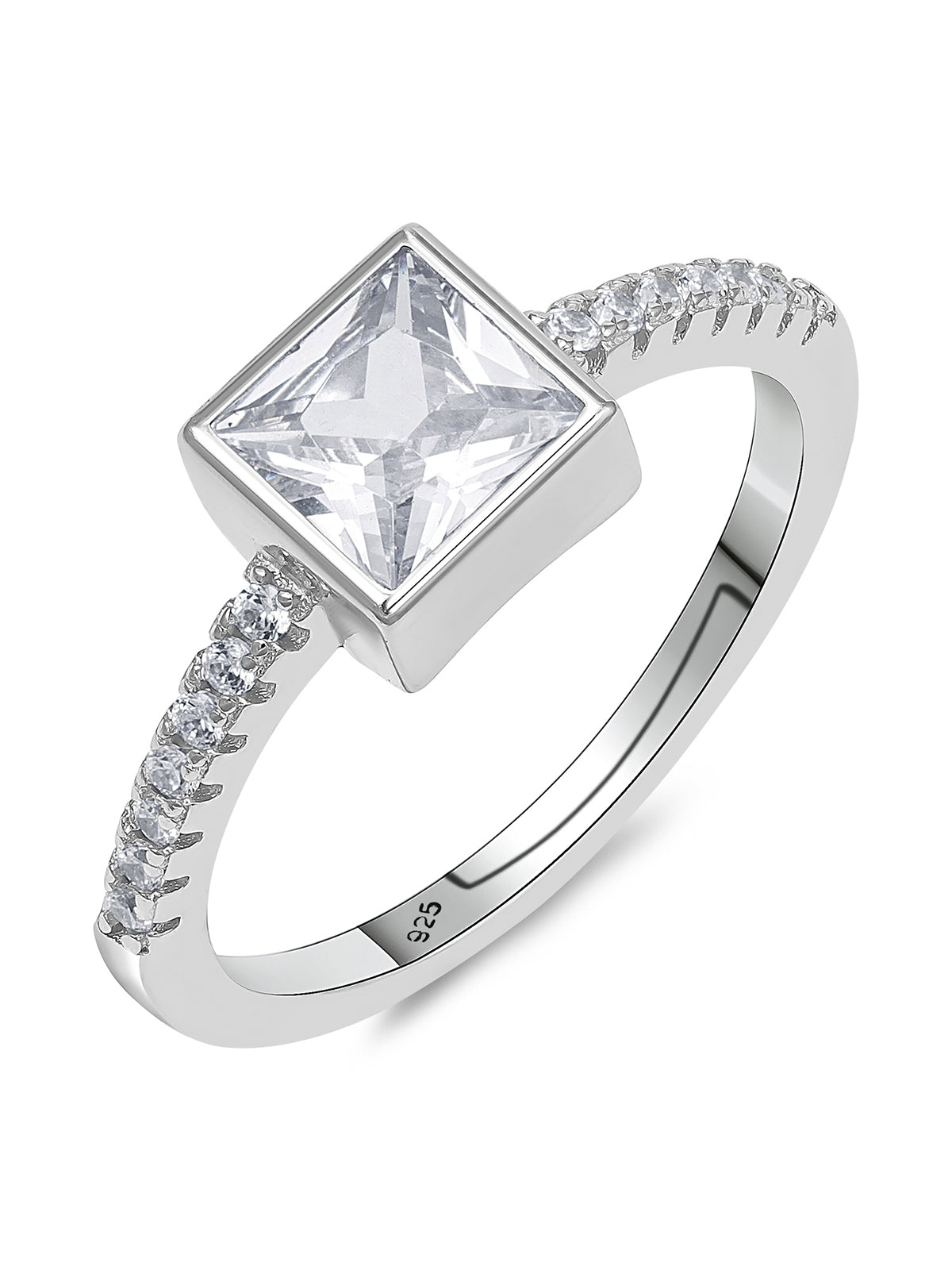 Pissara by Sukkhi Lovely 925 Sterling Silver Cubic Zirconia Finger Ring For Women And Girls|with Authenticity Certificate, 925 Stamp & 6 Months Warranty LR104673