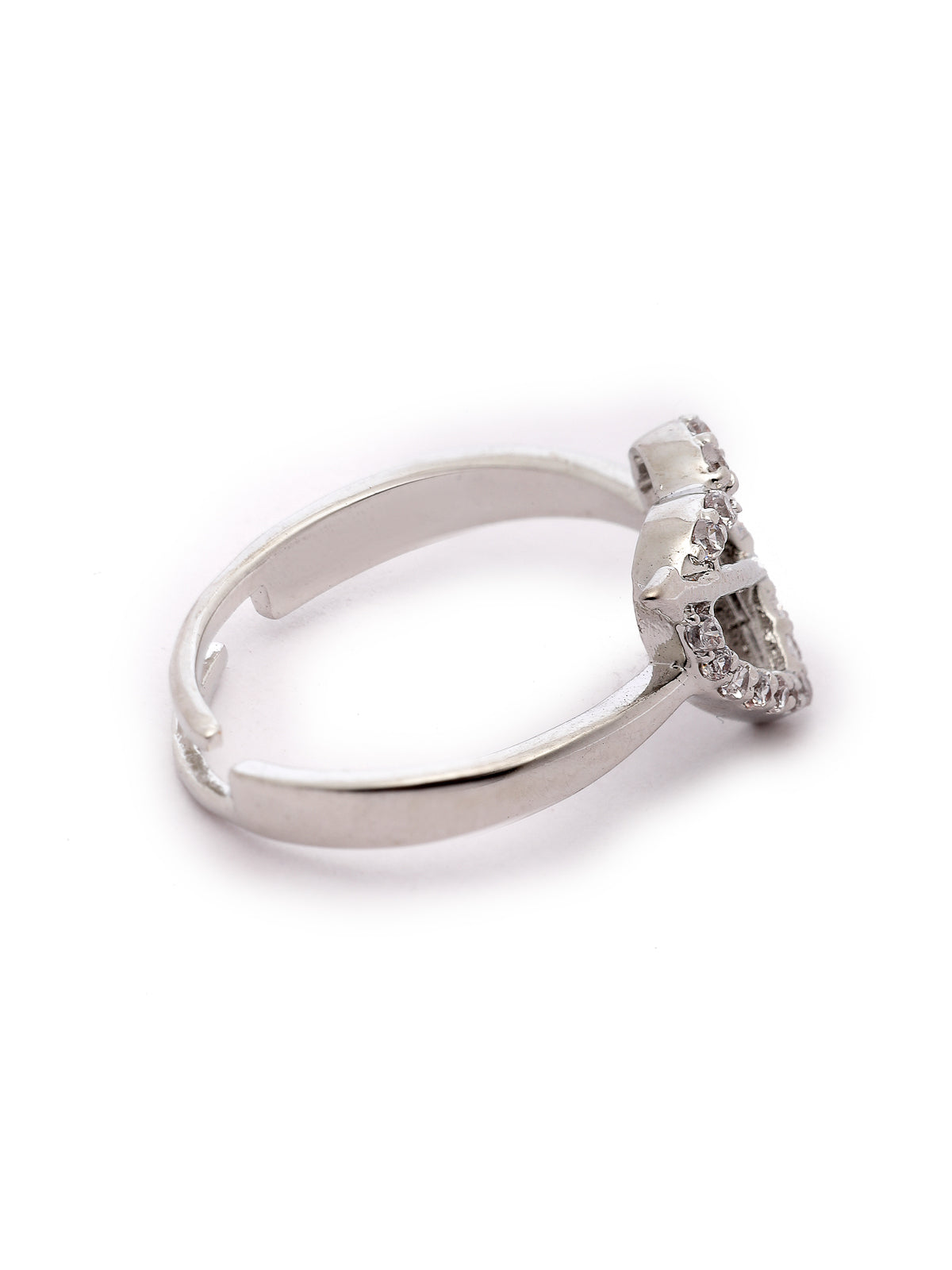 Pissara by Sukkhi Youthful 925 Sterling Silver Heart Shaped Cubic Zirconia Wedding Bands Ring For Women & Girls|with Authenticity Certificate, 925 Stamp & 6 Months Warranty LR105234