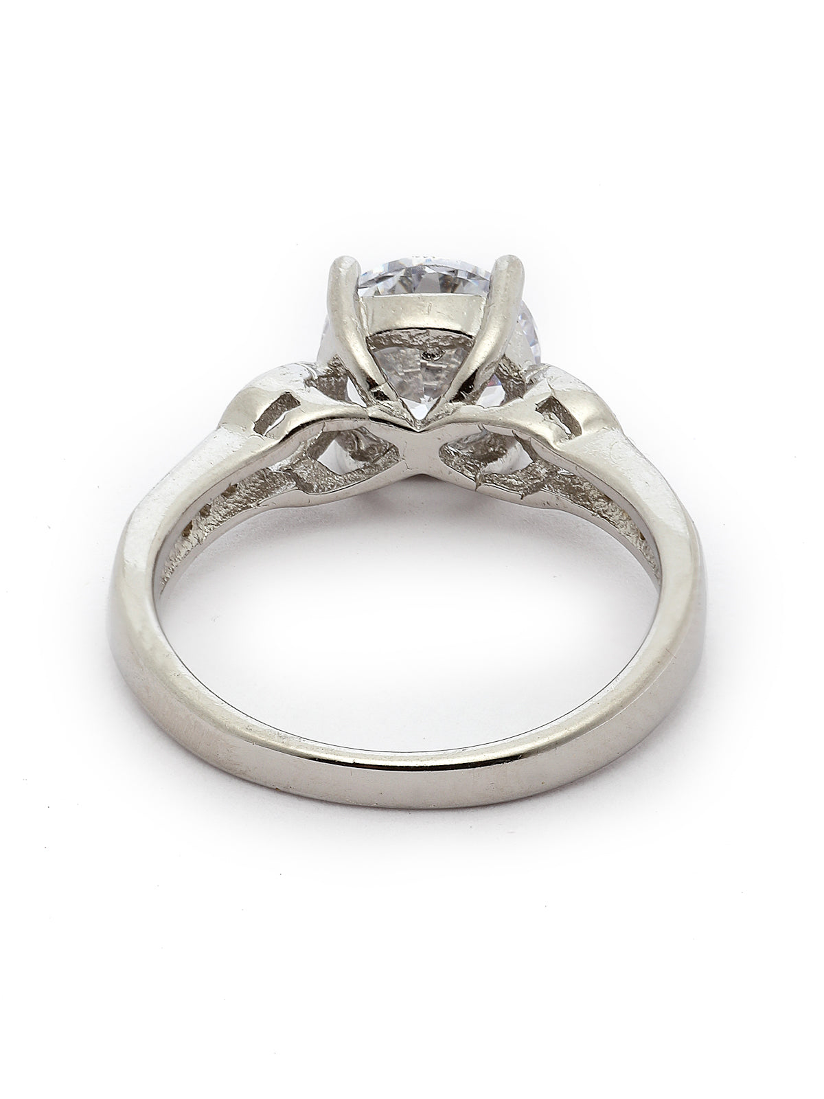 Pissara by Sukkhi Lavish 925 Sterling Silver Round Shaped Cubic Zirconia Solitaire Ring For Women & Girls|with Authenticity Certificate, 925 Stamp & 6 Months Warranty LR105256