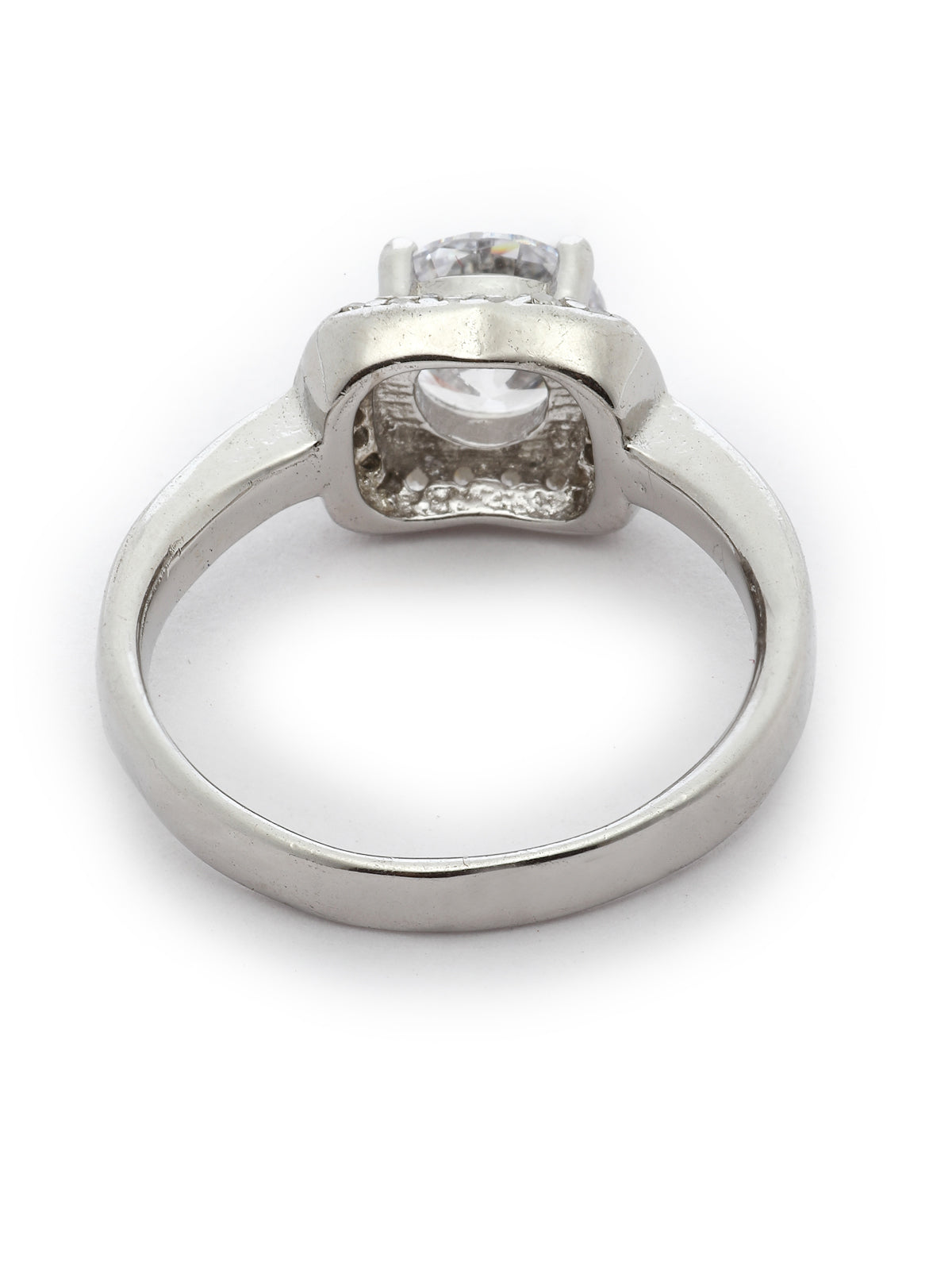 Pissara by Sukkhi Resplendent 925 Sterling Silver Cubic Zirconia Solitaire Ring For Women & Girls|with Authenticity Certificate, 925 Stamp & 6 Months Warranty LR105257