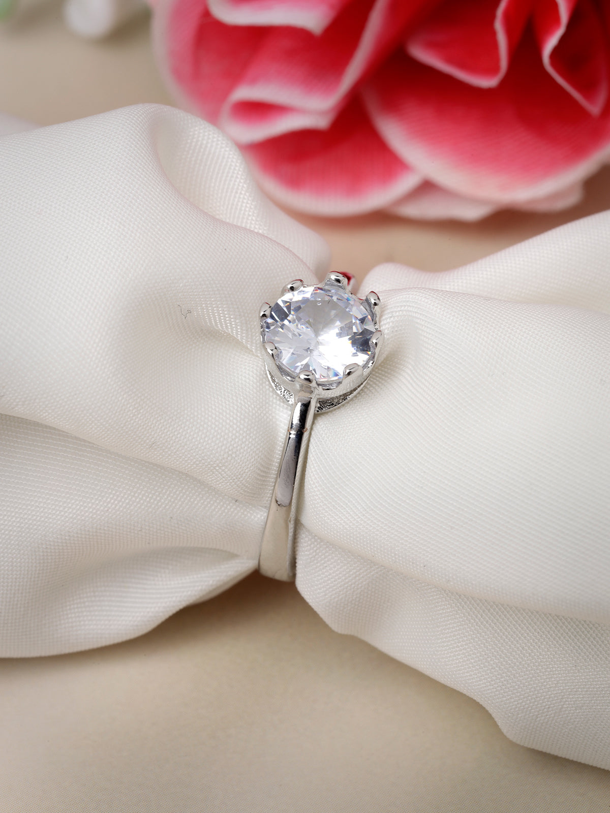 Scintillar by Sukkhi Lavish Valentine Gifts Collection Gold Plated Heartlinks Contemporary Finger Ring for Women & Girls | |LR106570