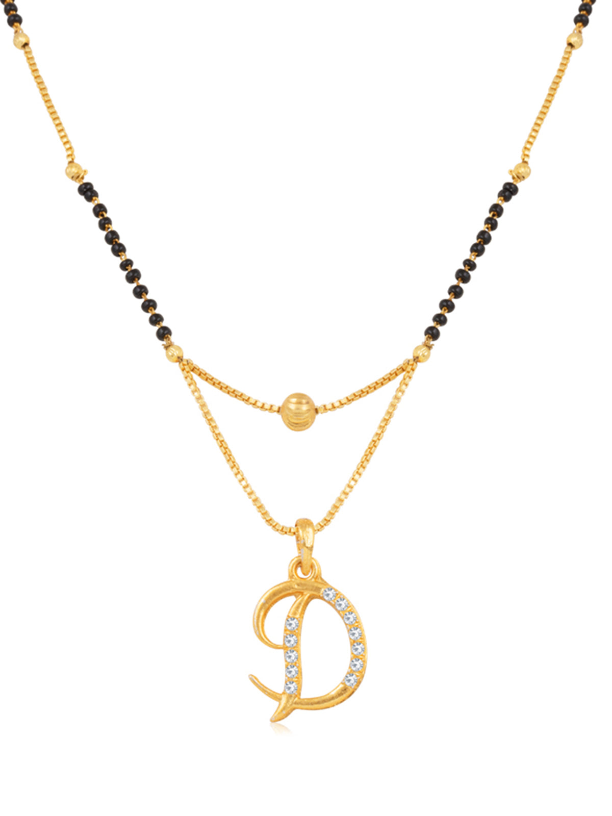 Sukkhi Splendid Gold Plated Letter "D" Mangalsutra for Women M101045