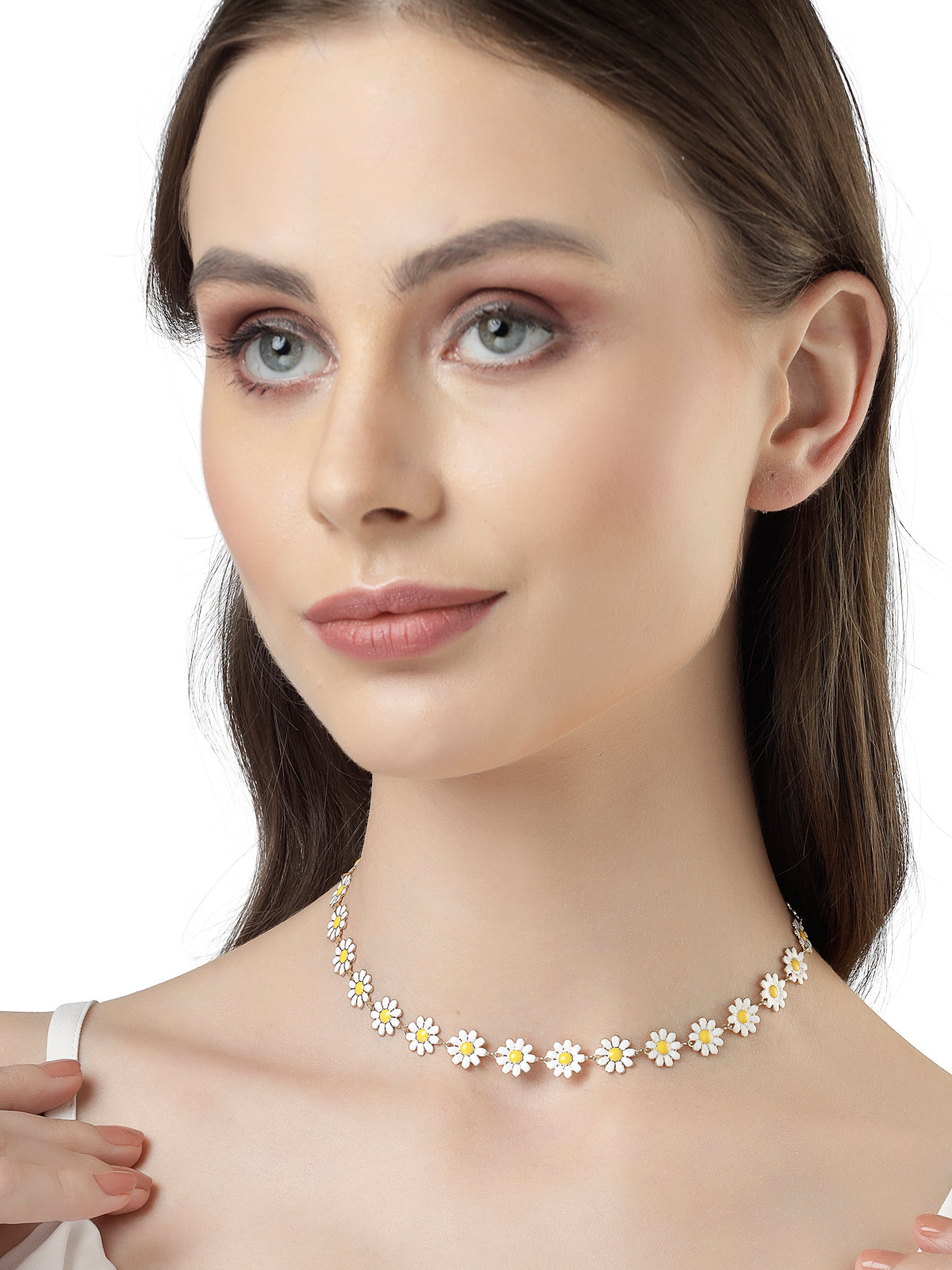 Scintillare by Sukkhi Graceful Fashionable Floral With Gold Plated Mininal Contemporary Choker Necklace for Women & Girls |Birthday Gift for Girls And Women Anniversary Gift for Wife|N106575
