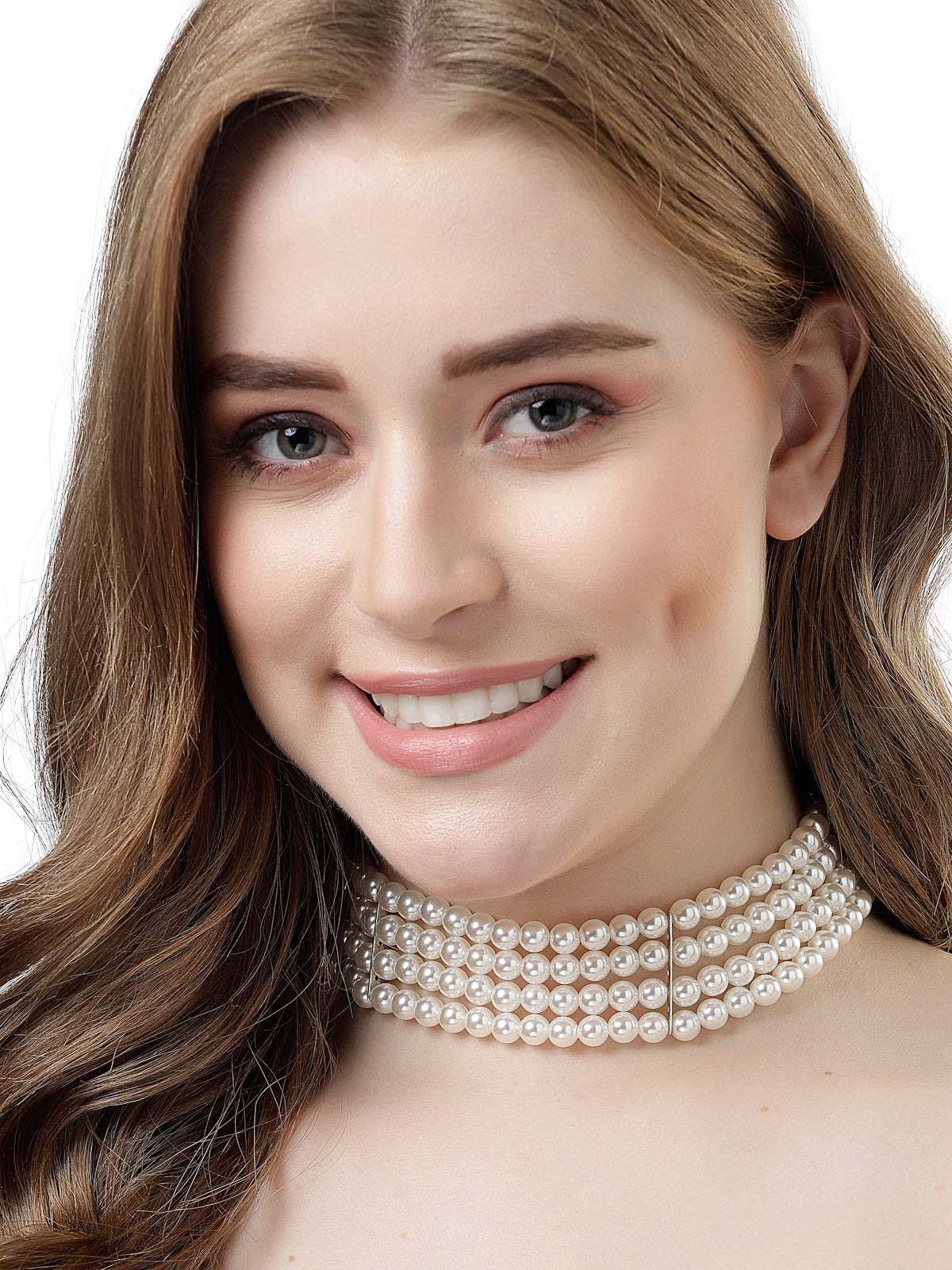 Scintillare by Sukkhi Beautiful Latest Stylish White Pearls Contemporary Choker Necklace for Women & Girls |Birthday Gift for Girls And Women Anniversary Gift for Wife| Gifts Collection|N106576