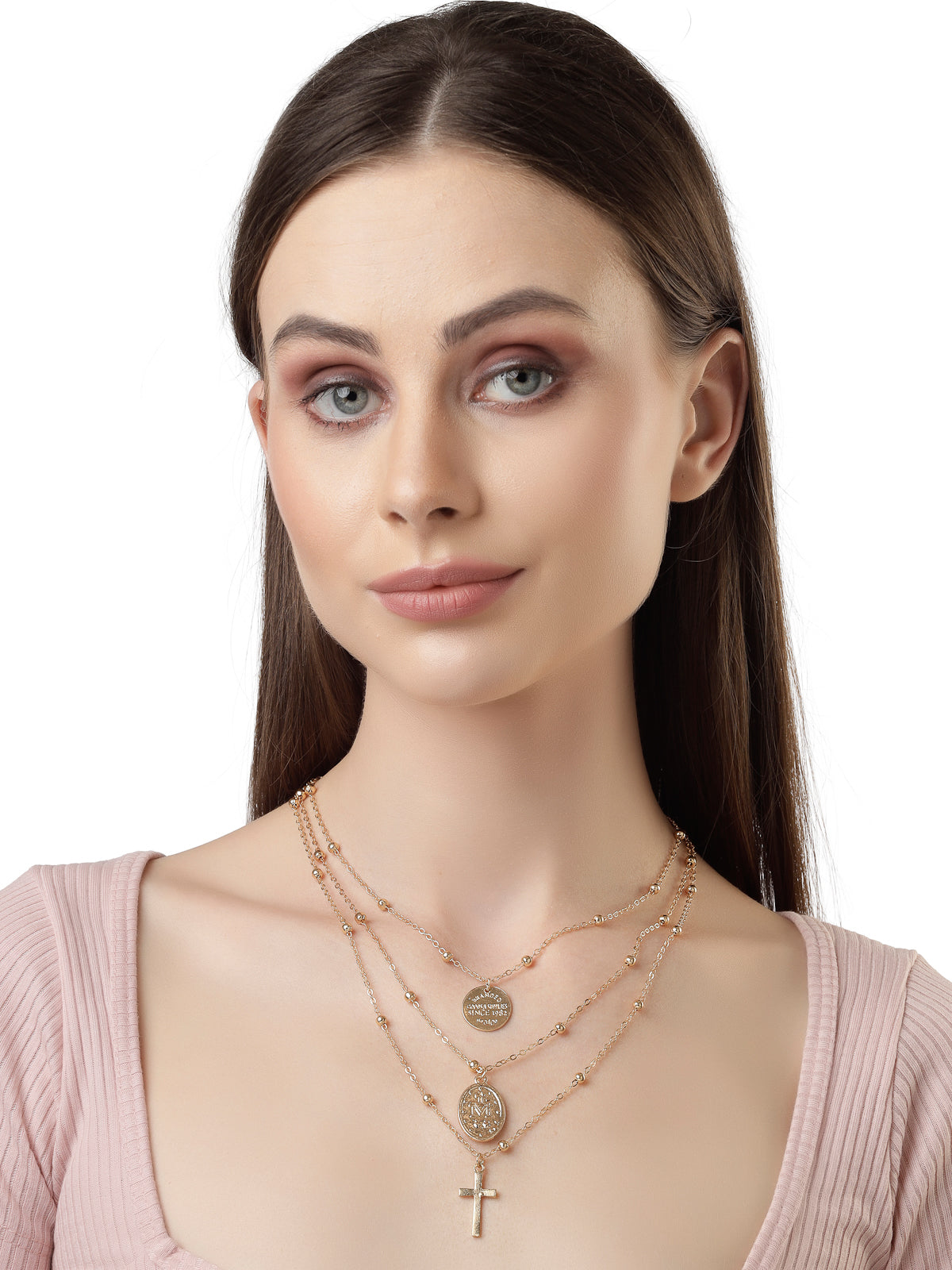 Scintillare by Sukkhi Eye-Catchy Gold Plated Heart Shaped & Multilayered Pendant Necklace for Women & Girls |Birthday Gift for girls & women Anniversary Gift for Wife|Valentine Gifts|N106590