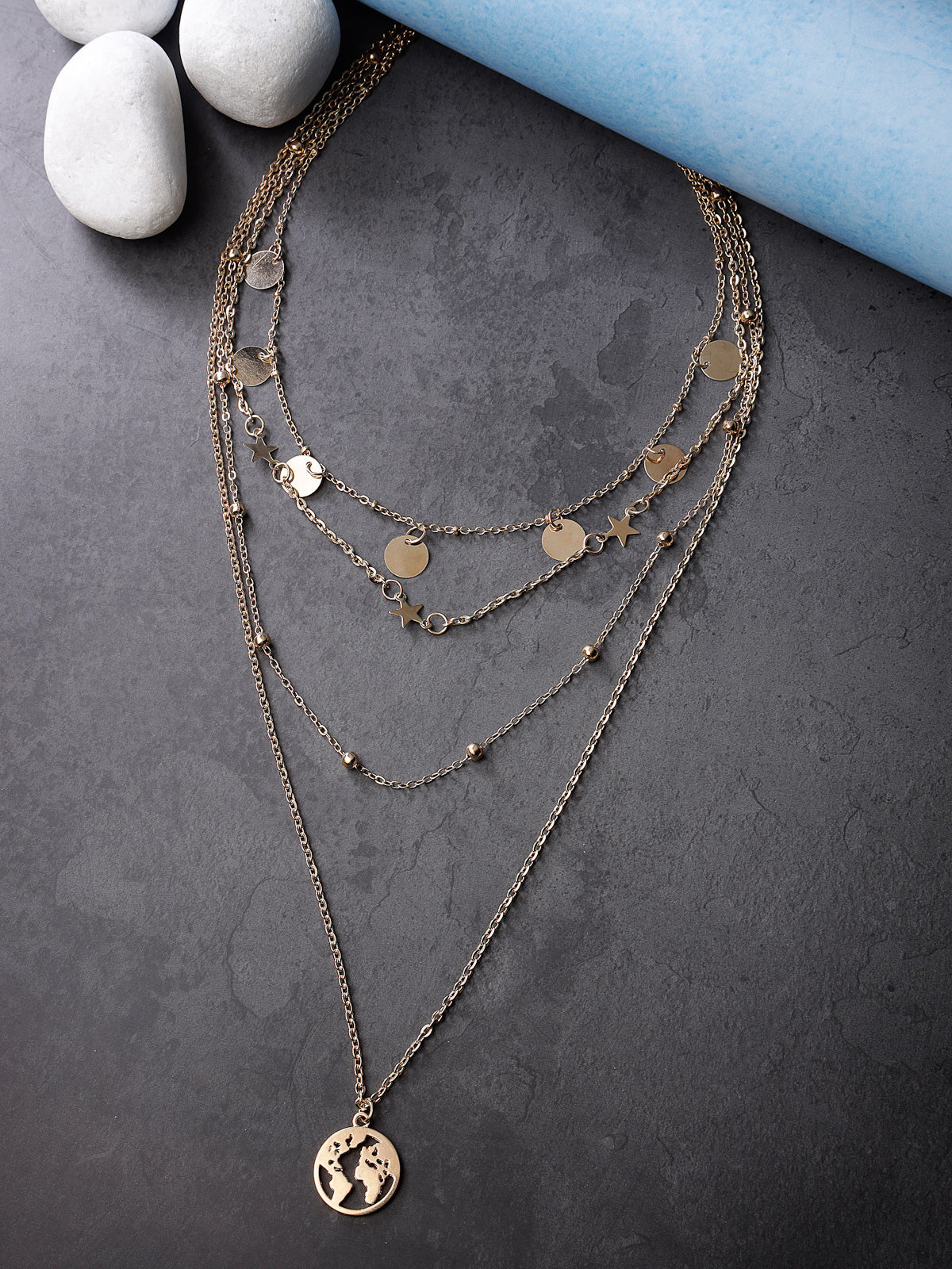 Scintillare by Sukkhi Decent Gold Plated Multilayered Contemporary Pendant Necklace for Women & Girls |Birthday Gift for Girls And Women Anniversary Gift for Wife| Gifts Collection|N106609