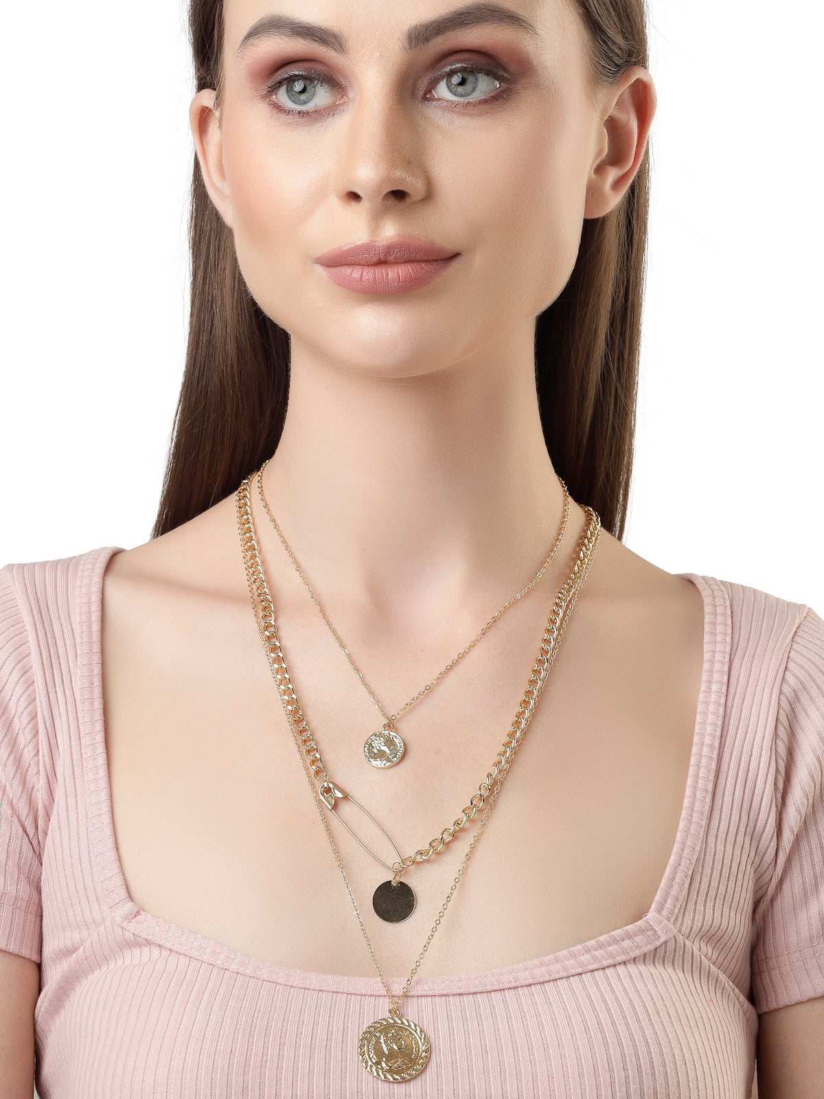 Scintillare by Sukkhi Creative Style Gold Plated Queen Inspired Multilayered Pendant Necklace for Women & Girls |Birthday Gift for Girls And Women Anniversary Gift for Wife| Gifts Collection|N106610