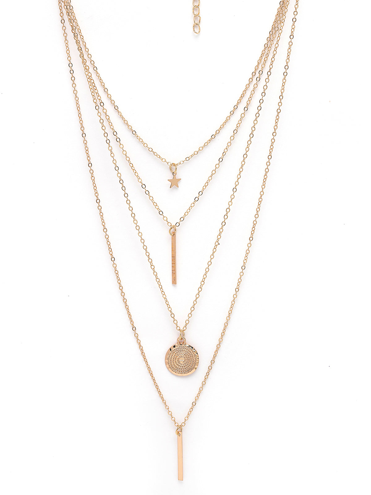 Scintillare by Sukkhi Latest 3 Layered Western Non Precious Base Metal Gold Plated Pendant Necklace for Women|Birthday Gift for Girls And Women Anniversary Gift for Wife| Gifts Collection|N106621