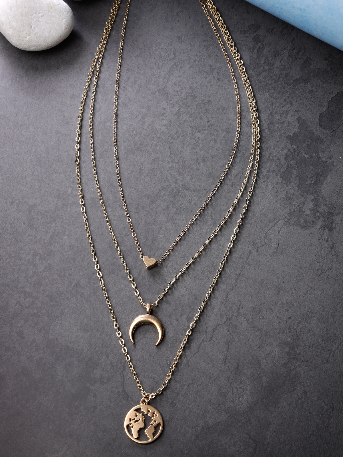 Scintillare by Sukkhi Latest 3 Layered Western Non Precious Base Metal Gold Plated Pendant Necklace for Women|Birthday Gift for Girls And Women Anniversary Gift for Wife| Gifts Collection|N106621