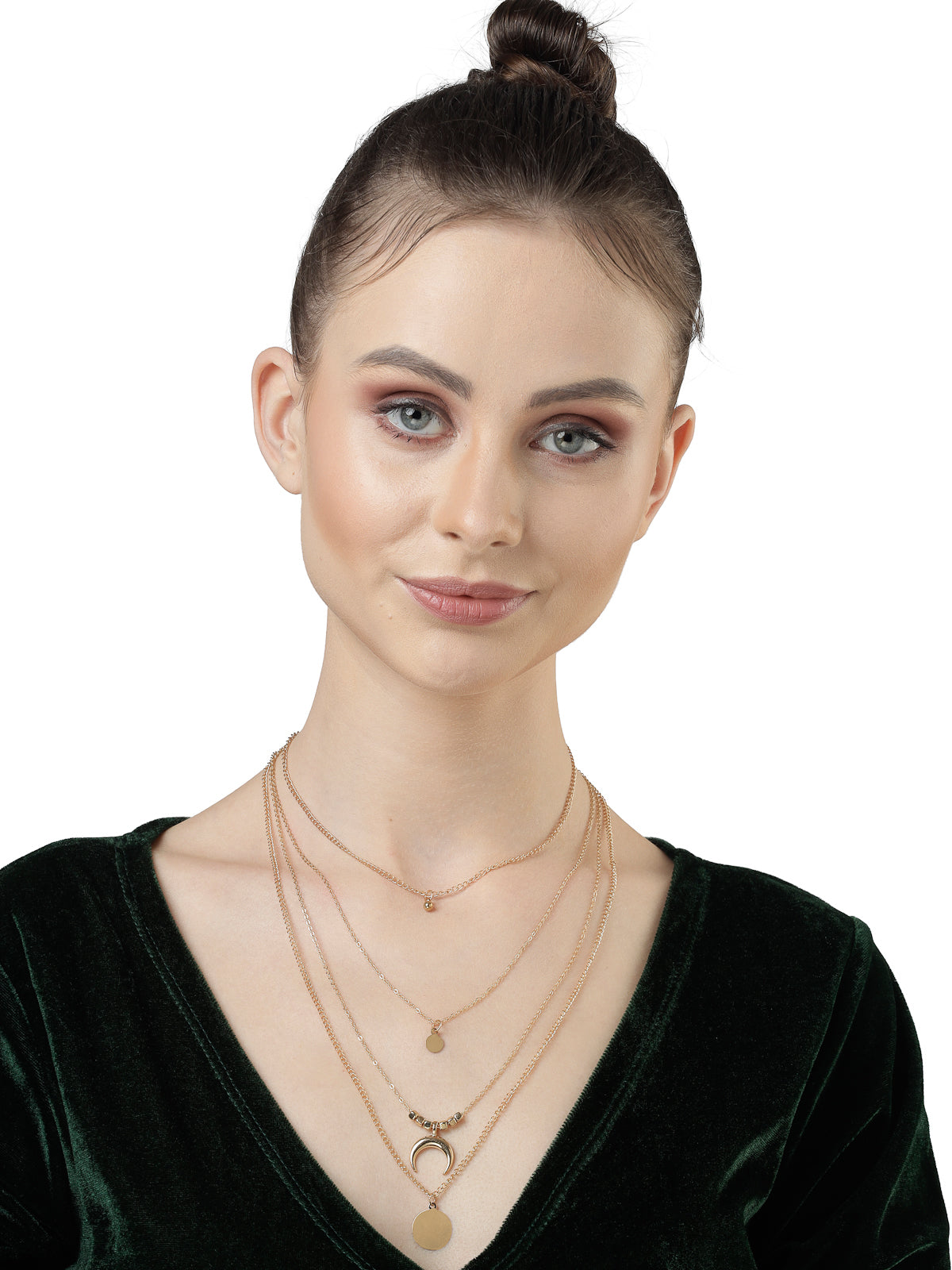 Scintillare by Sukkhi Eye-Catchy Gold Plated Multilayered Collarbone Necklace for Women & Girls |Birthday Gift for Girls And Women Anniversary Gift for Wife| Gifts Collection|N106727