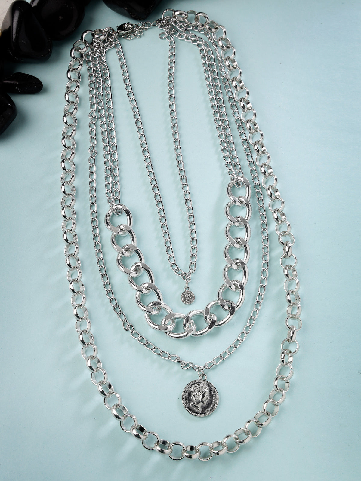 Scintillare by Sukkhi Delicate Multilayered Rhodium Plated Crystals Stones Pendant Necklace for Women & Girls |Birthday Gift for Girls And Women Anniversary Gift for Wife| Gifts Collection|N106726