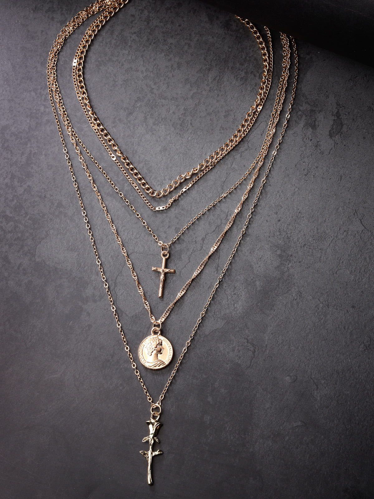 Scintillare by Sukkhi Adorable Heart Shaped With Gold Plated 2 Layered Pendant Necklace Metal Chain for Women & Girls |Birthday Gift for Girls And Women Anniversary Gift for Wife|N106742