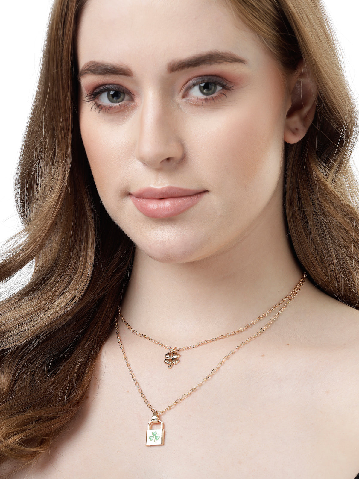 Scintillare by Sukkhi Adorable Heart Shaped With Gold Plated 2 Layered Pendant Necklace Metal Chain for Women & Girls |Birthday Gift for Girls And Women Anniversary Gift for Wife|N106742