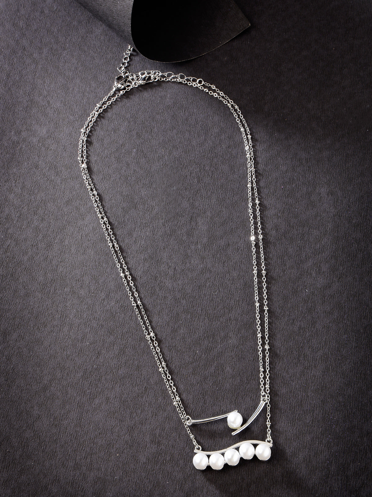 Scintillare by Sukkhi Sparking Rhodium Plated Silver 2 Layered With Pearls Choker Necklace for Women & Girls |Birthday Gift for Girls And Women Anniversary Gift for Wife| Gifts Collection|N106755