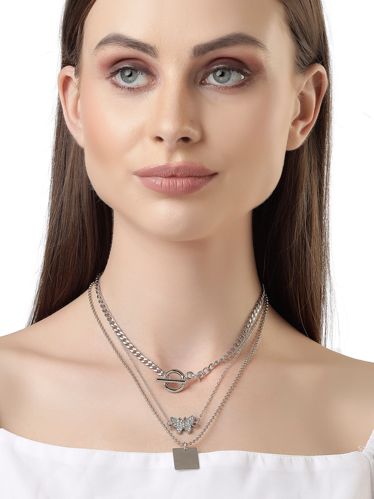 Scintillare by Sukkhi Designer Rhodium Plated Multilayered Pendant Necklace for Women & Girls |Birthday Gift for Girls And Women Anniversary Gift for Wife| Gifts Collection|N106756