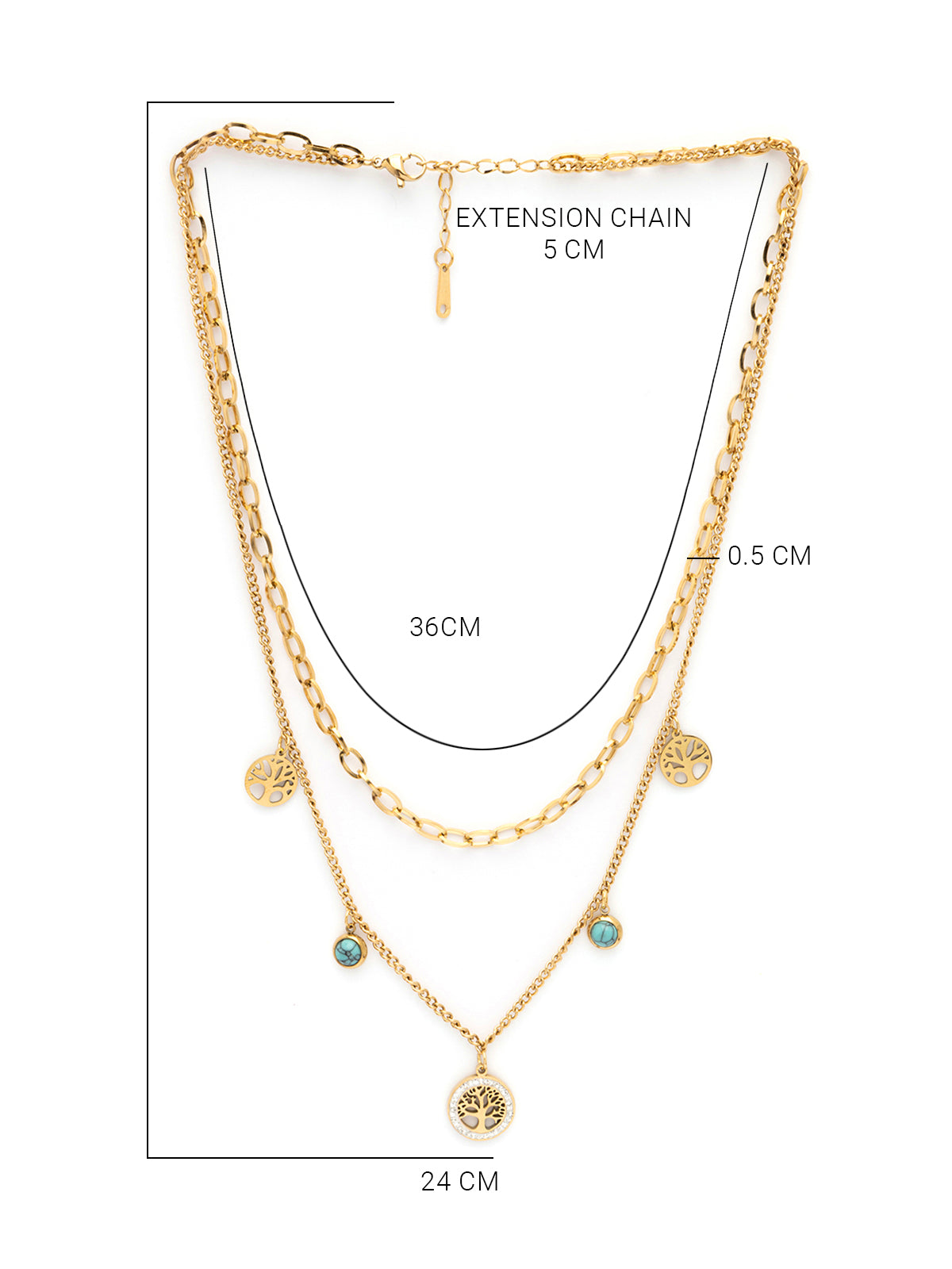 Scintillare By Sukkhi Kalpavriksha Pendant Tree of Life with Gold Plating Stainless Steel Double Chain Necklace Jewellery for Women&Girls|Anti Tarnish Jewellery|Gift for Wife Girlfriend Mother|N107019