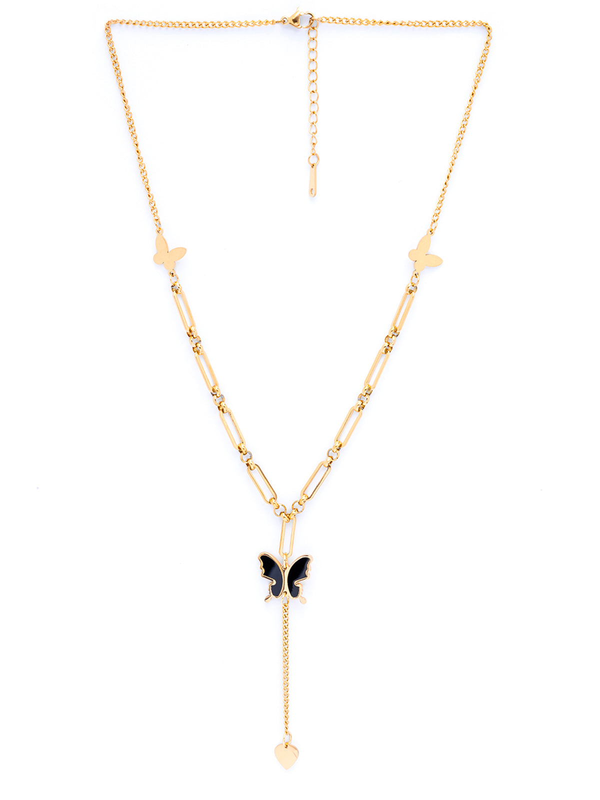 Scintillare By Sukkhi Stylish Butterfly Charm Pendant with 18kGold Plated Stainless Steel Chain Necklace Jewellery for Women&Girls|Anti Tarnish Jewellery|Gift for Wife Girlfriend Mother Sister|N107024