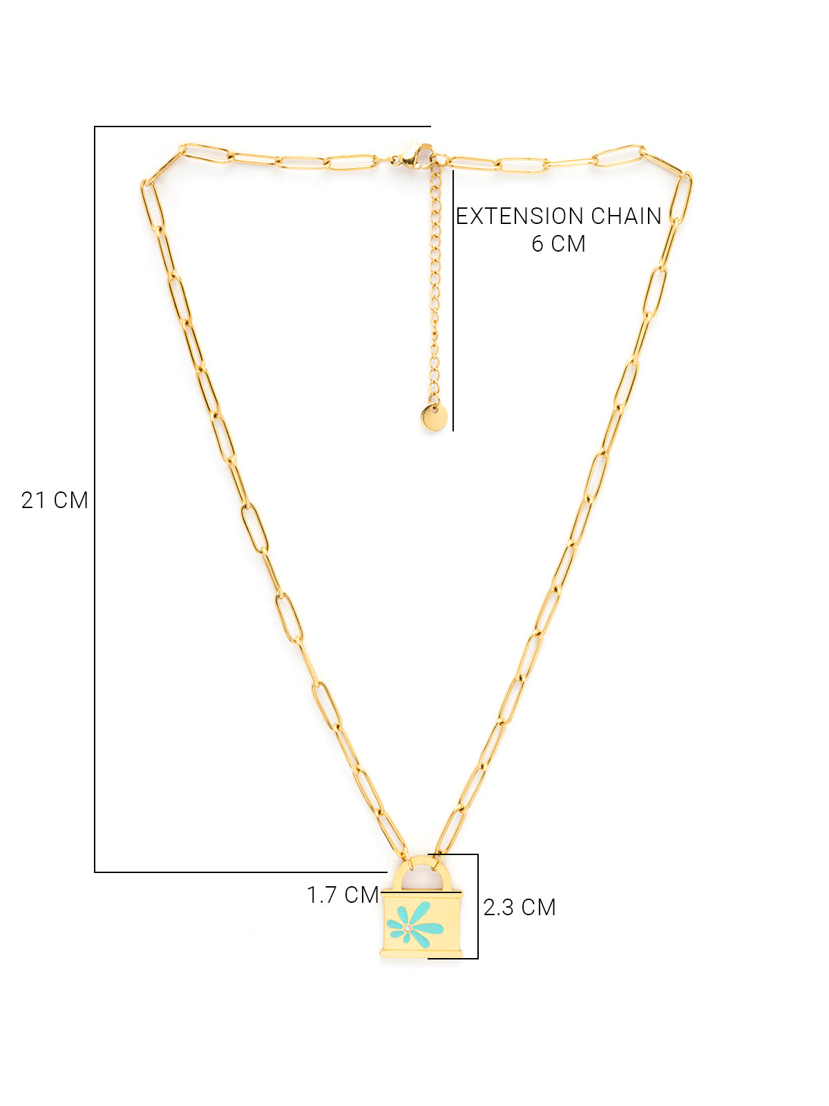 Scintillare By Sukkhi 18kGold Plated Crystal Stones Stainless Steel with Lock Pendant Chain Necklace Jewellery for Women & Girls|Anti Tarnish Jewellery|Gifts for Wife Girlfriend Mother Sister|N107066