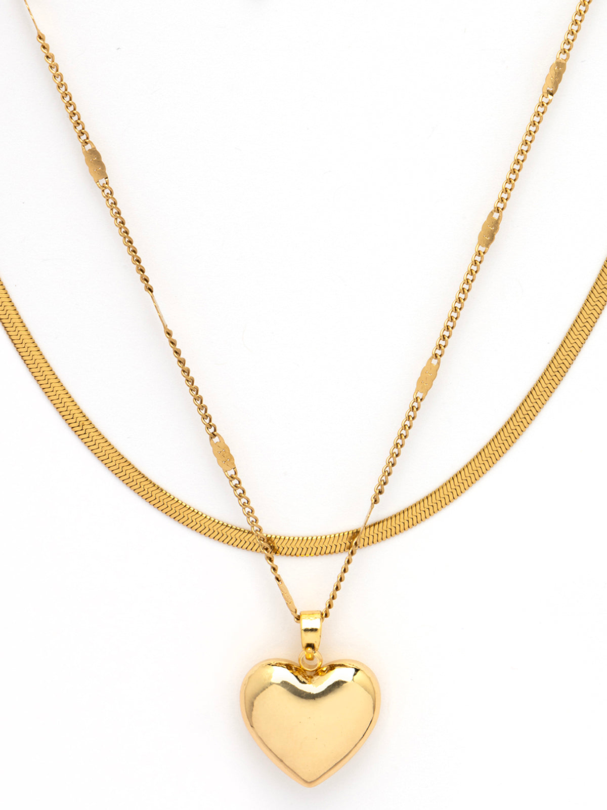 Scintillare By Sukkhi Simple Chain With Heart Attractive Multi Wearing Pendant with Stainless Steel Chain Necklace Jewellery for Women|Anti Tarnish Jewellery|Gift for Wife Girlfriend Mother|N107070