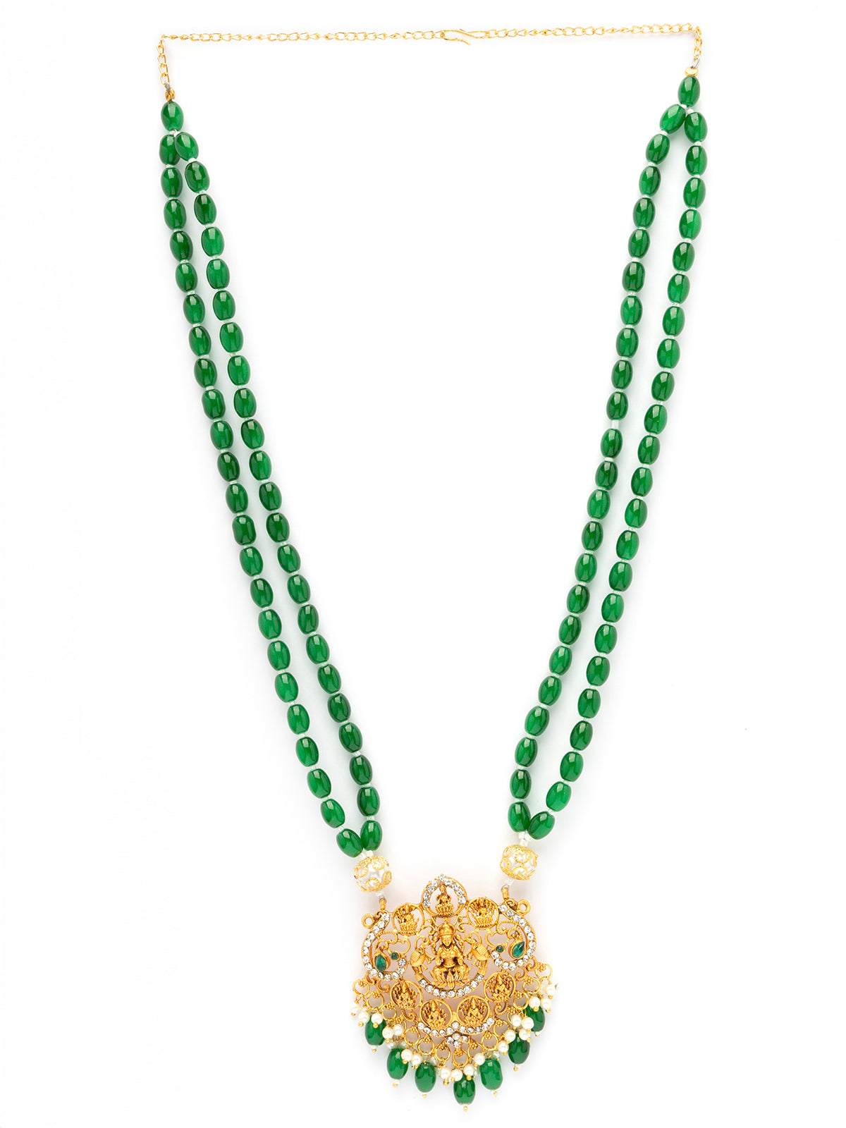 Sukkhi Classic Laxmi Design Style 18k Gold Plated Green Necklace Jewellery for Women & Girls|N107076