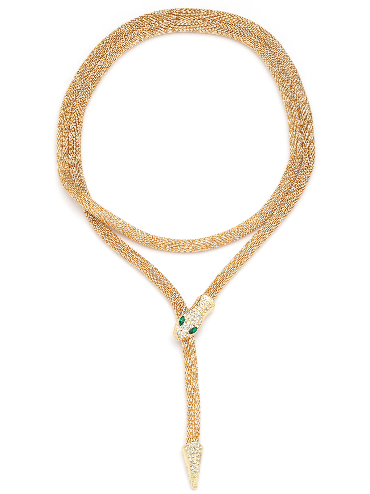 Scintillare By Sukkhi Unique Latest Stylish Crystal Embellishment Gold Choker Necklace for Women & Girls With Two In One Stylish Serpent Accessory Jewellery|N107100