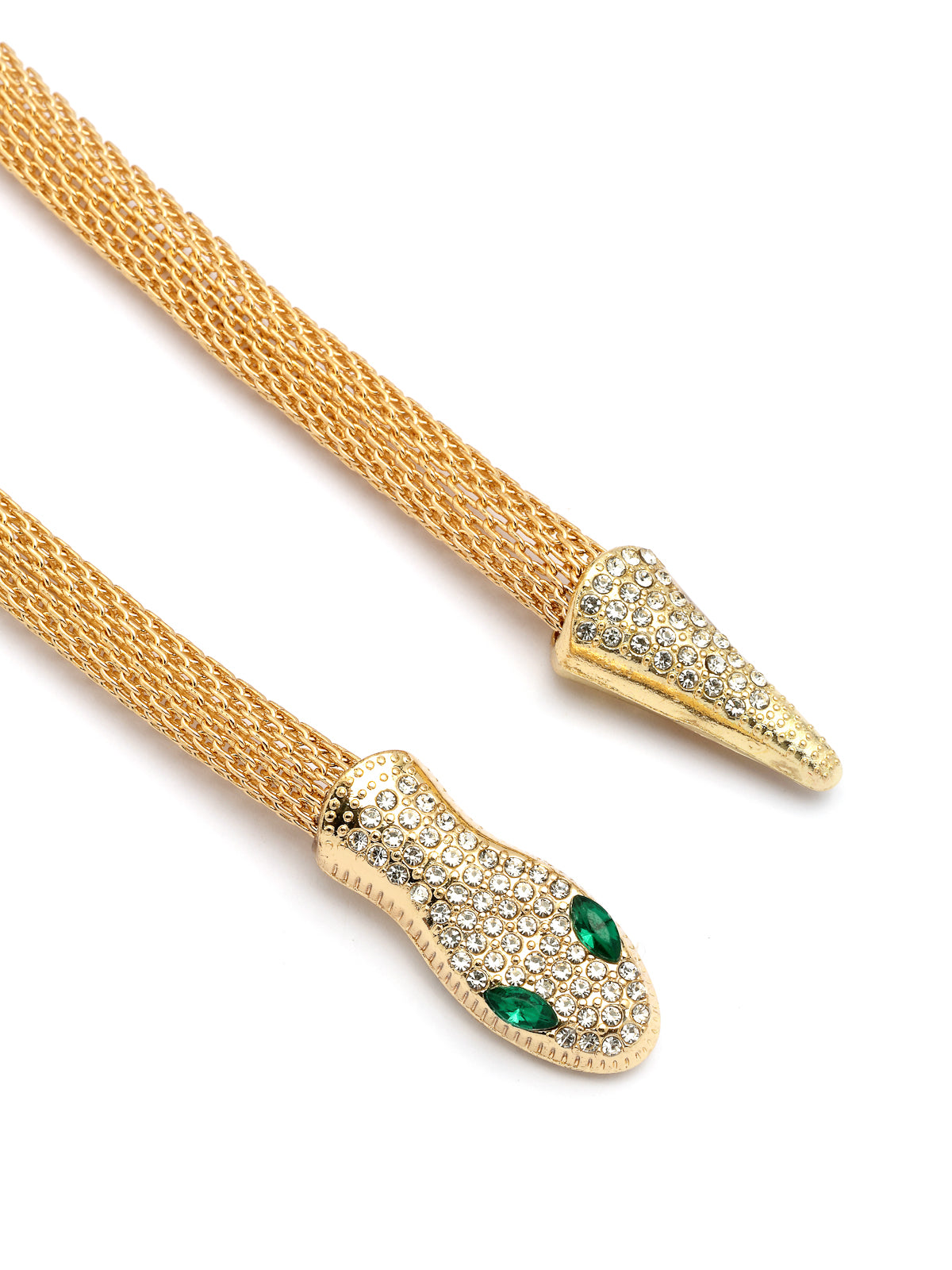 Scintillare By Sukkhi Unique Latest Stylish Crystal Embellishment Gold Choker Necklace for Women & Girls With Two In One Stylish Serpent Accessory Jewellery|N107100
