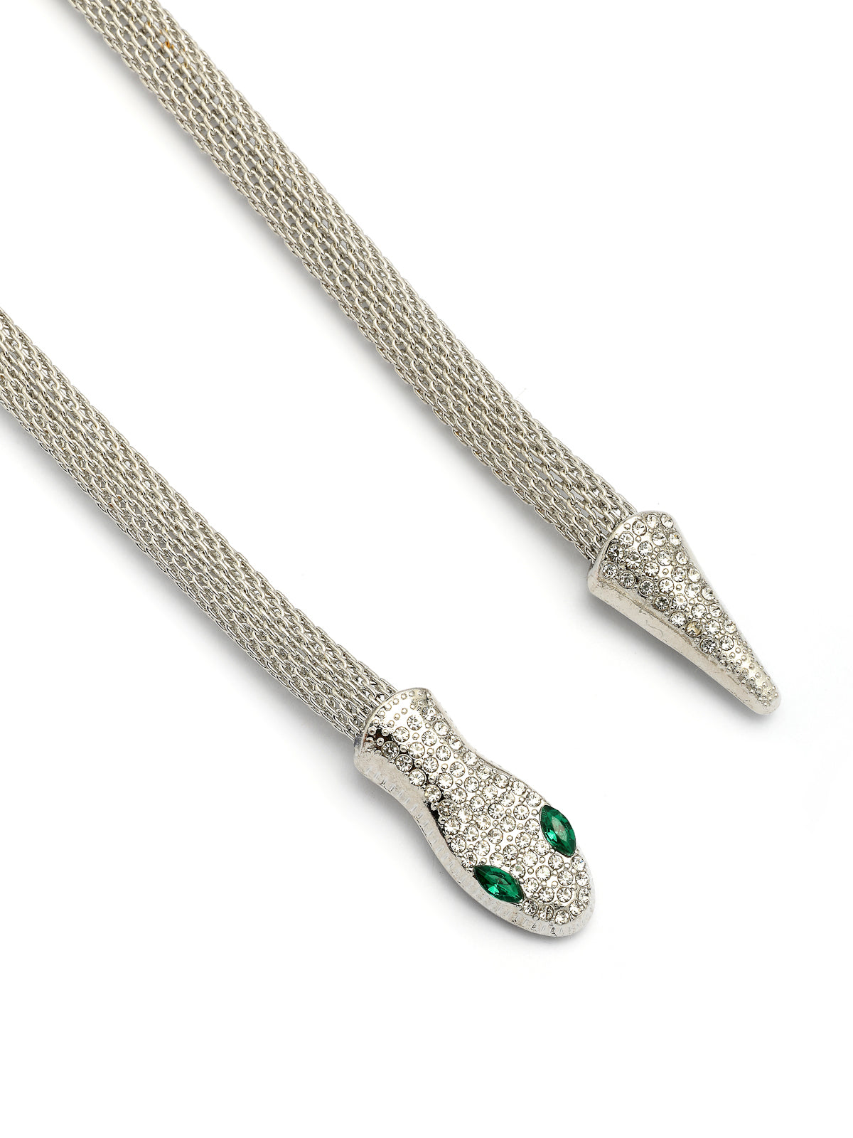 Scintillare By Sukkhi Unique Latest Stylish Crystal Embellishment Silver Choker Necklace for Women & Girls With Two In One Stylish Serpent Accessory Jewellery|N107101