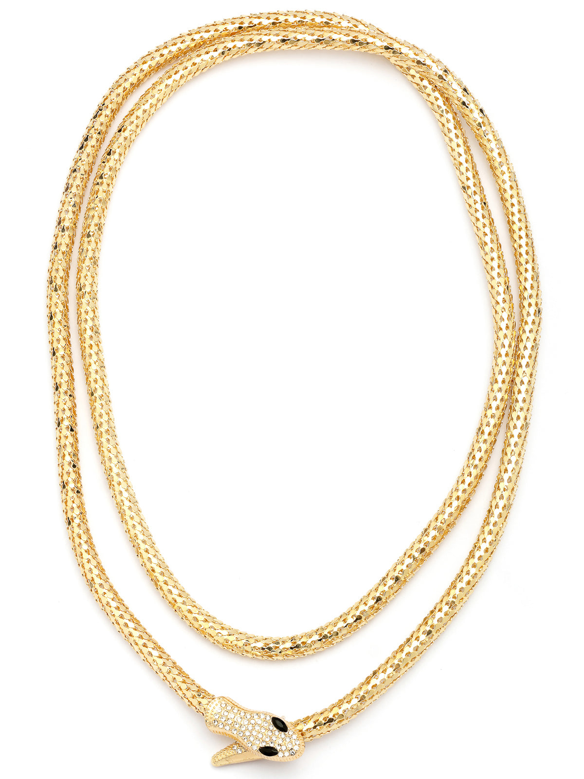 Scintillare By Sukkhi Eye Catchy Latest Stylish Crystal Embellishment Gold Choker Necklace for Women & Girls With Two In One Stylish Serpent Accessory Jewellery|N107102