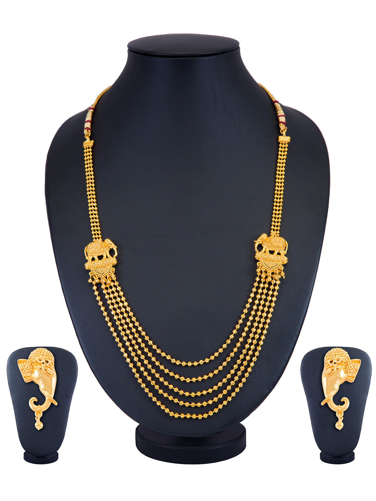 Sukkhi Classic 5 String Bahubali Inspired Gold Plated Necklace Set For Women N71871GLDPV092017