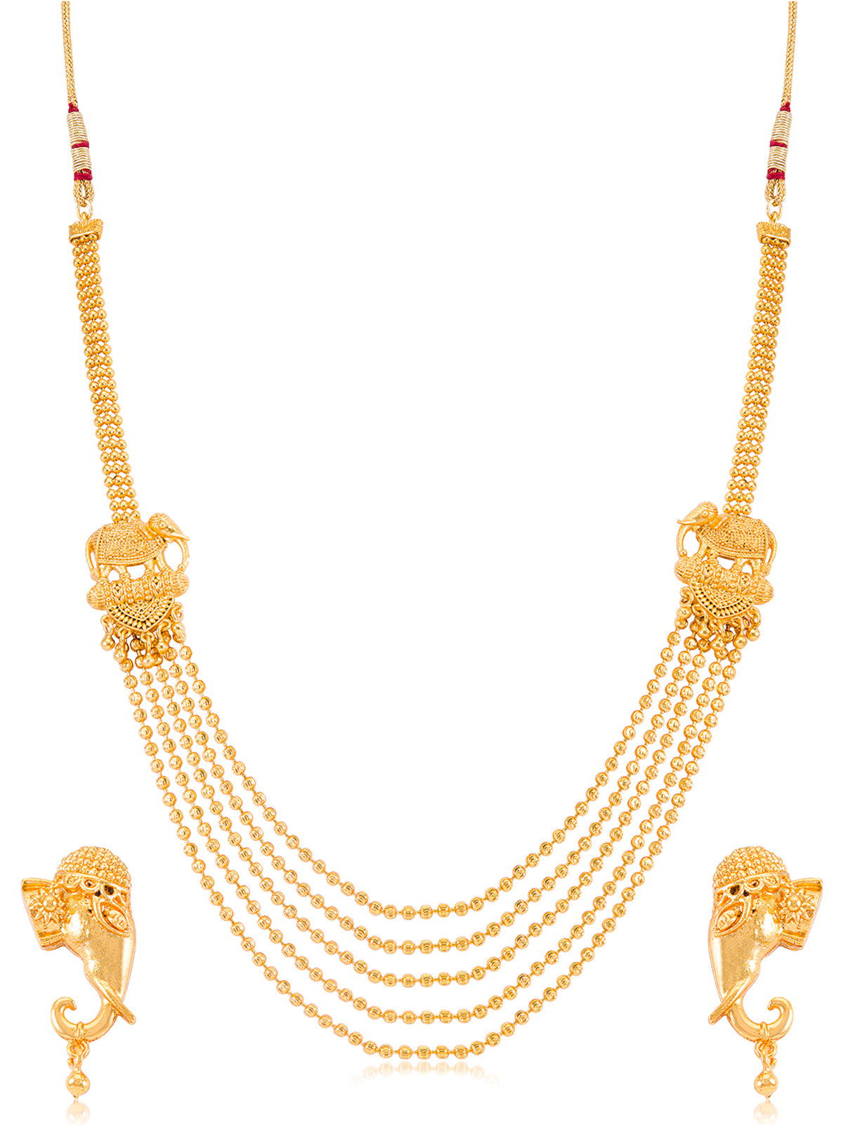 Sukkhi Classic 5 String Bahubali Inspired Gold Plated Necklace Set For Women N71871GLDPV092017