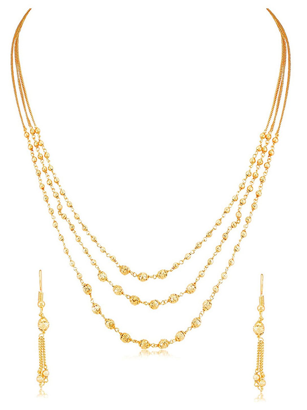 Sukkhi Classic Gold Plated Multi-String Necklace Set For Women N71877GLDPV092017