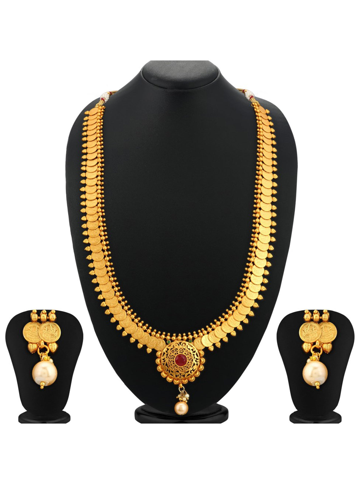 Sukkhi Dazzling Gold Plated Temple Coin Necklace Set For Women N72469GLDPAP022018
