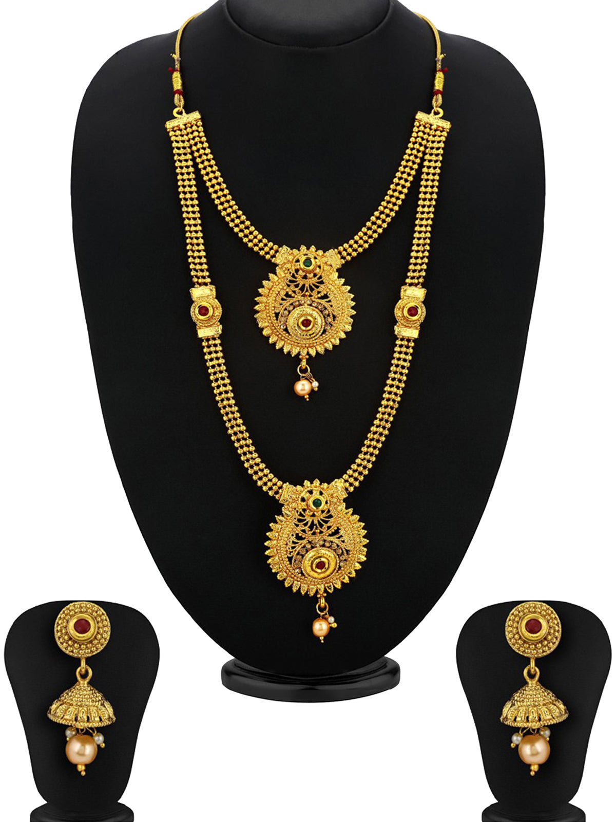Sukkhi Classic Gold Plated Long Haram Necklace Set For Women N72489GLDPH022018