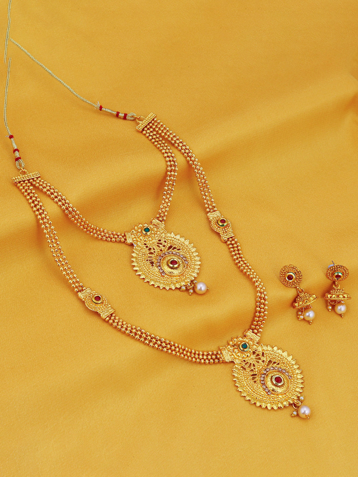 Sukkhi Classic Gold Plated Long Haram Necklace Set For Women N72489GLDPH022018