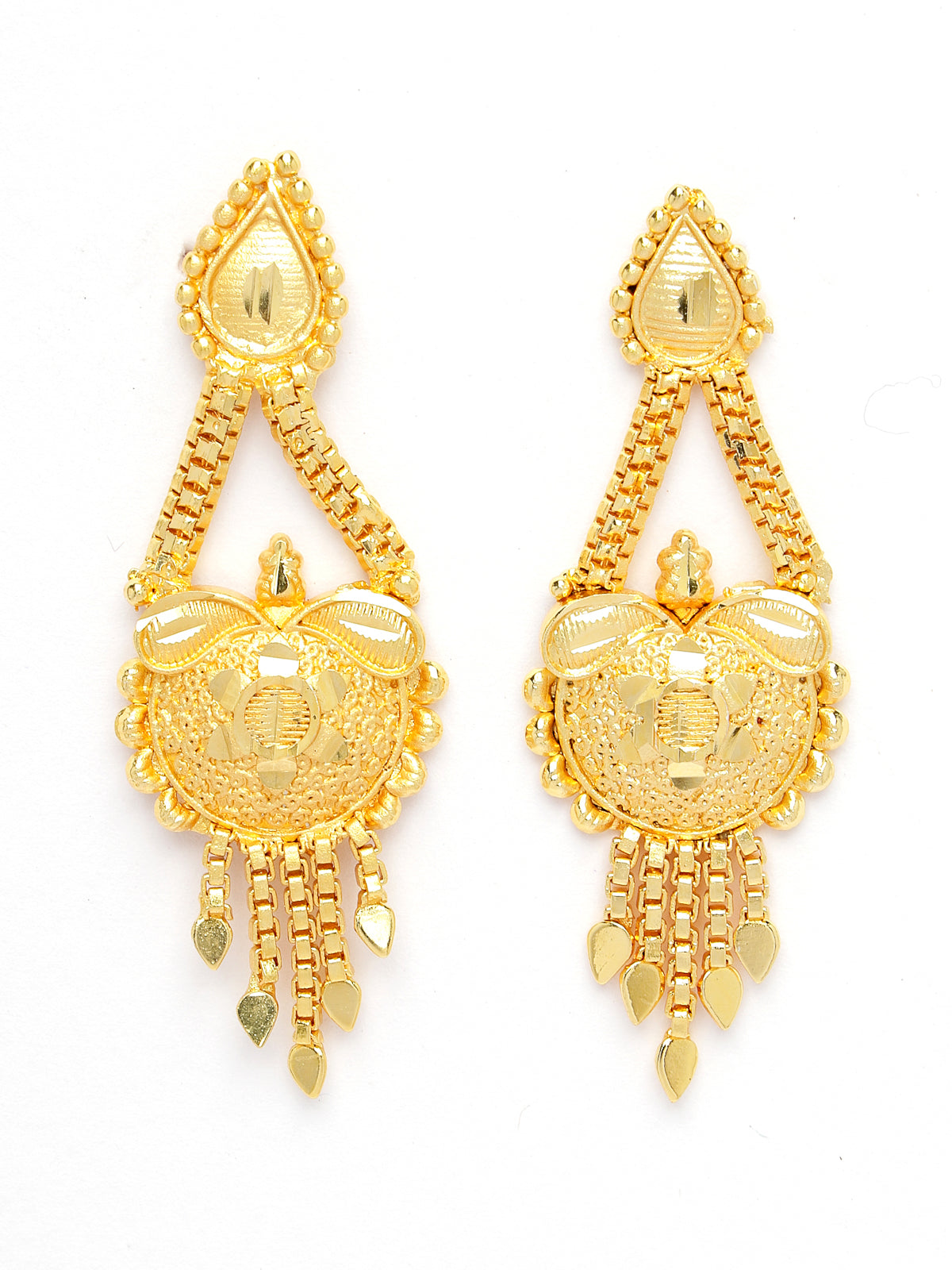 Sukkhi Stylish Traditional 18 Gram High Gold Plated Adjustable Choker Necklace Set with Dangler Earrings Jewellery Set for Women & Girls|Set of 1|N73723