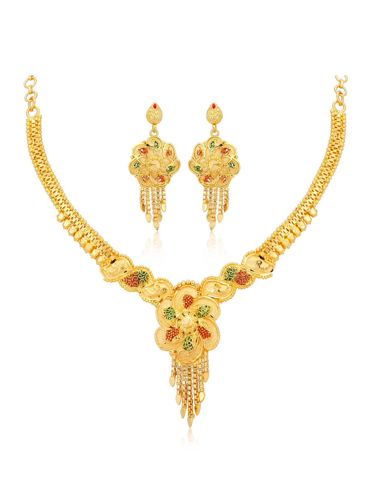 Sukkhi Ravishing 24 Carat Gold plated Choker Necklace Set for Women N73732
