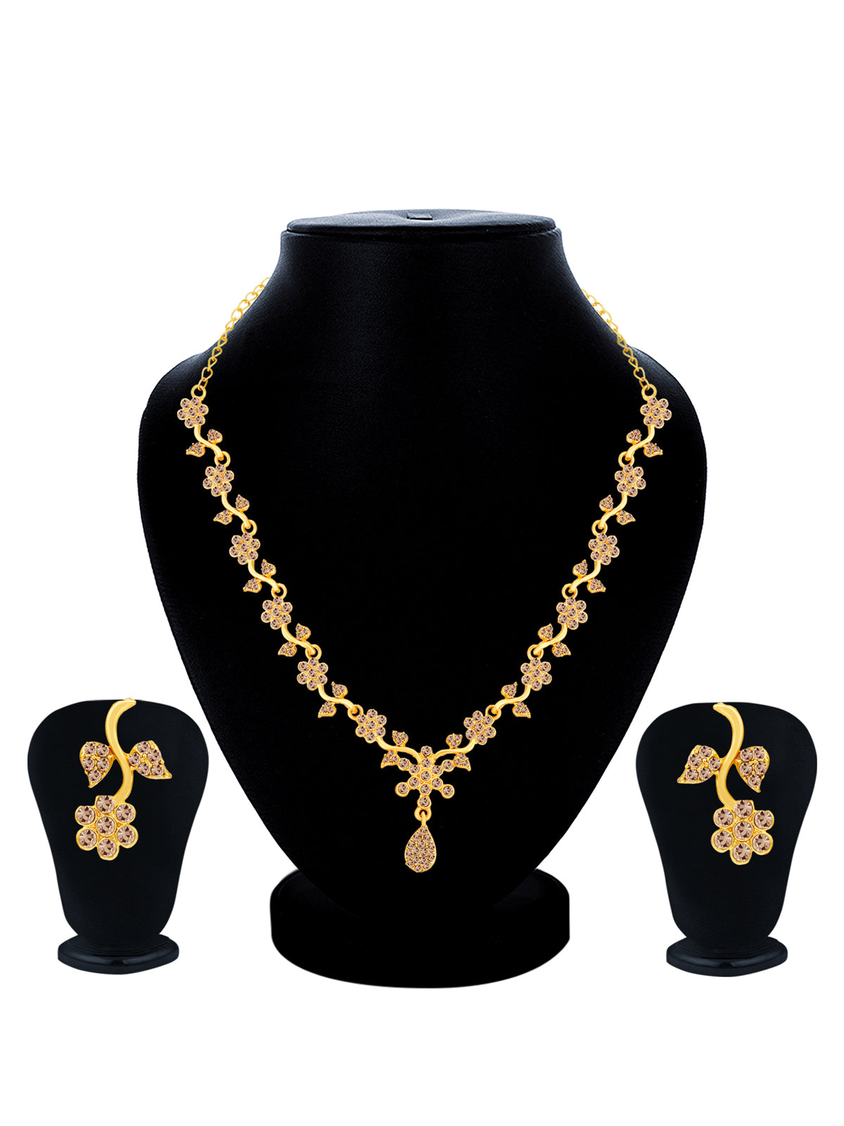 Sukkhi Floral Gold Plated LCT Stone Necklace Set for Women N79653
