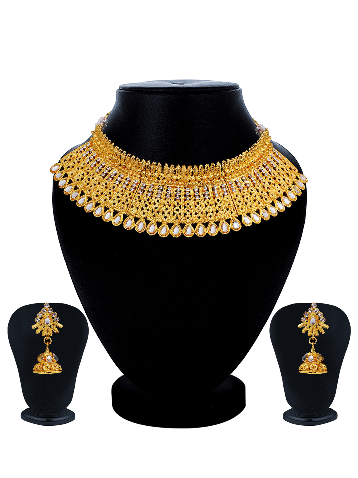 Sukkhi Gorgeous Gold Plated Kundan Choker Necklace Set for Women N83823