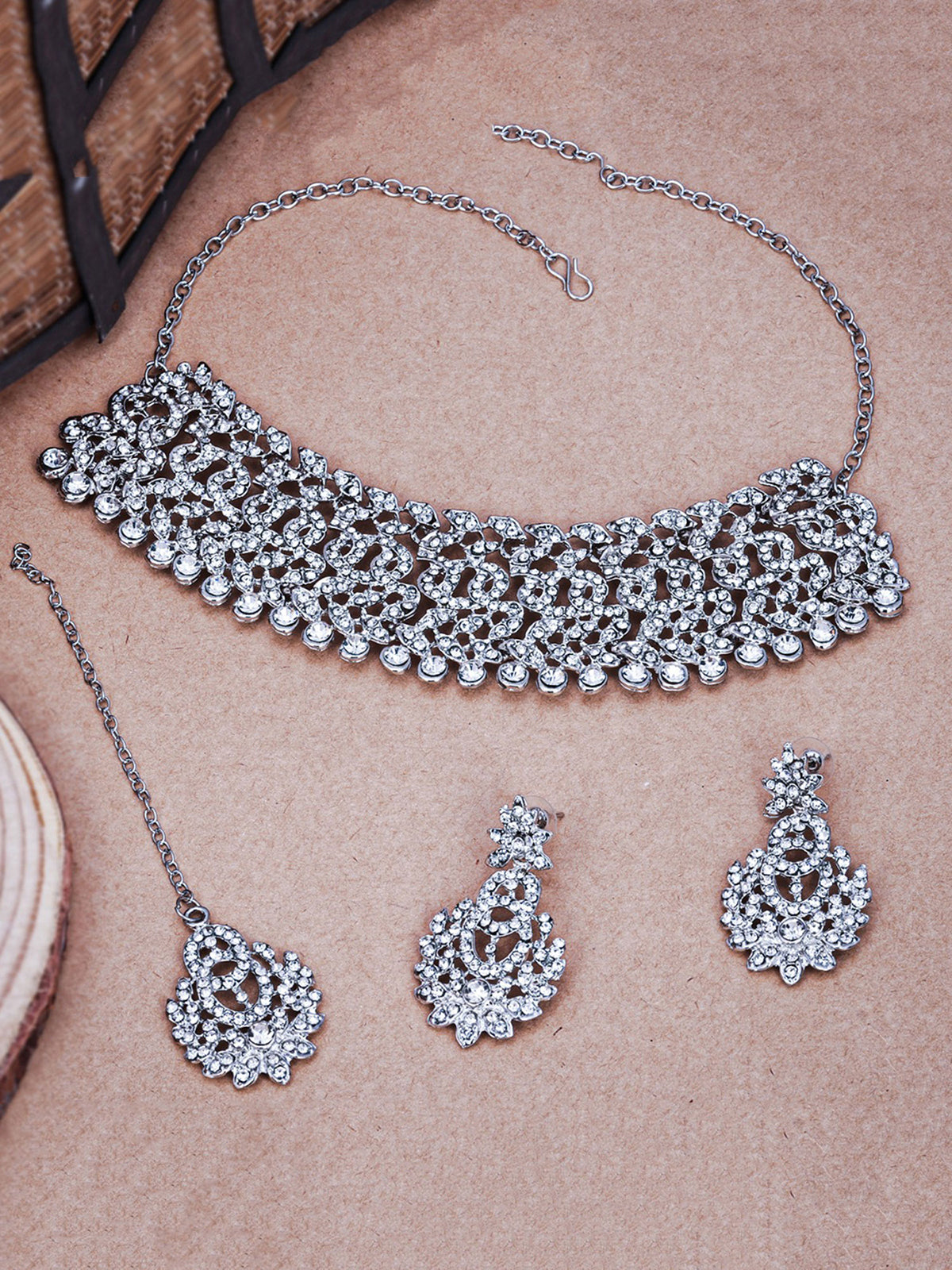 Sukkhi Delicate Party Wear Diamond Necklace Earring Jewellery Set for Women & Girls NS104701