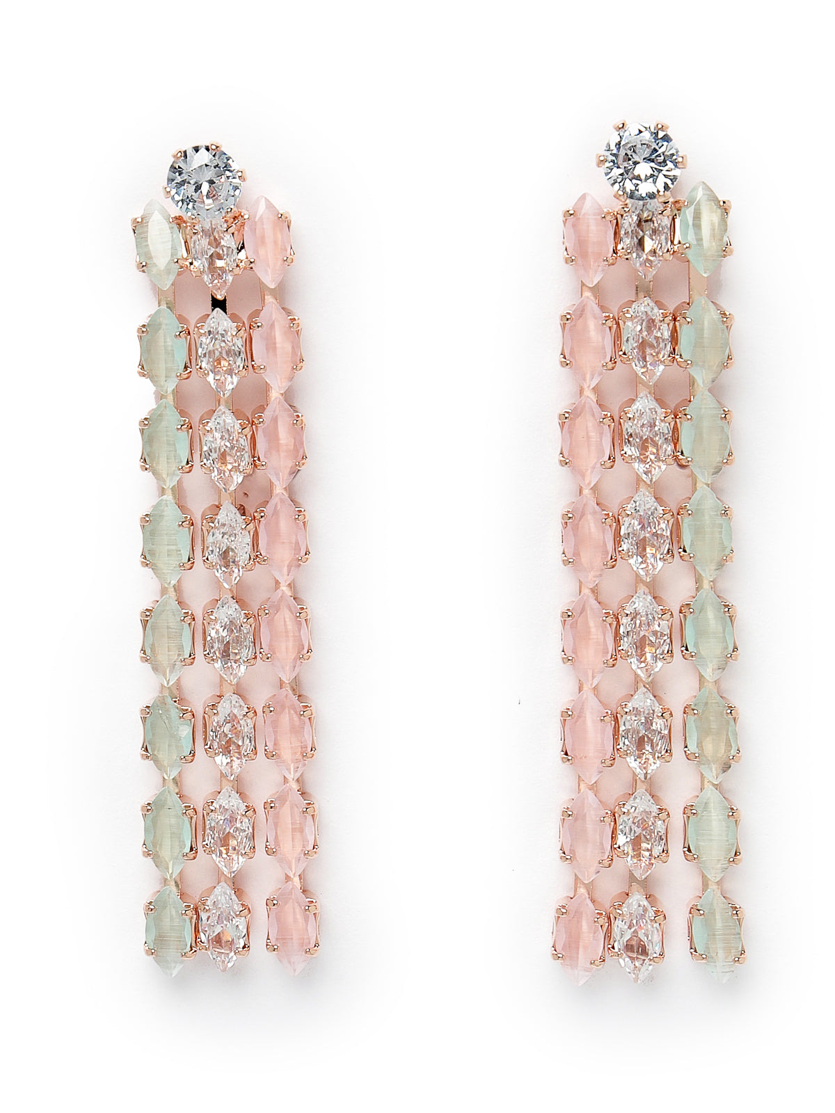 Studio Sukkhi Elegant Gold Plated Pink Stone Studded Mulsti Layers Princess Necklace Set For Women NS104791