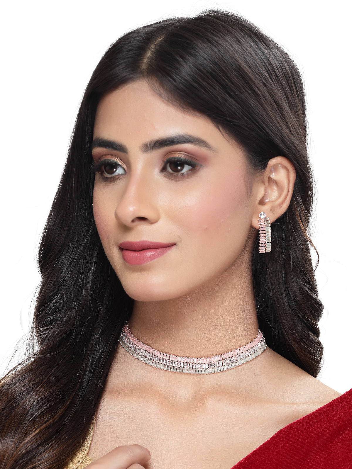 Studio Sukkhi Magnificent Gold Plated Pink Stone Studded Collar Necklace Set For Women NS104792