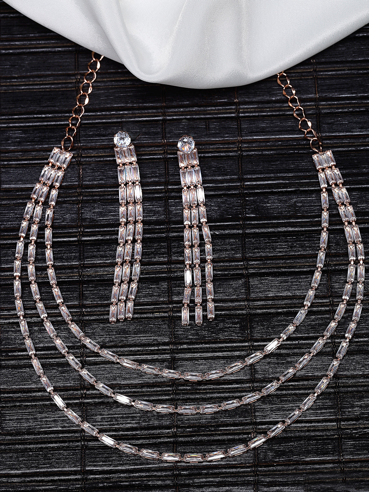 Studio Sukkhi Charming Gold Plated Gold Stone Studded Multi Layer Princess Necklace Set For Women NS104793