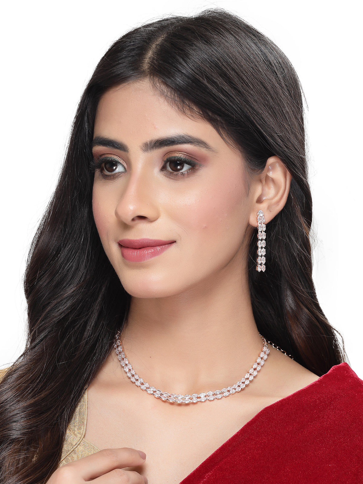 Studio Sukkhi Tasteful Gold Plated Gold Stone Studded Collar Necklace Set For Women NS104794