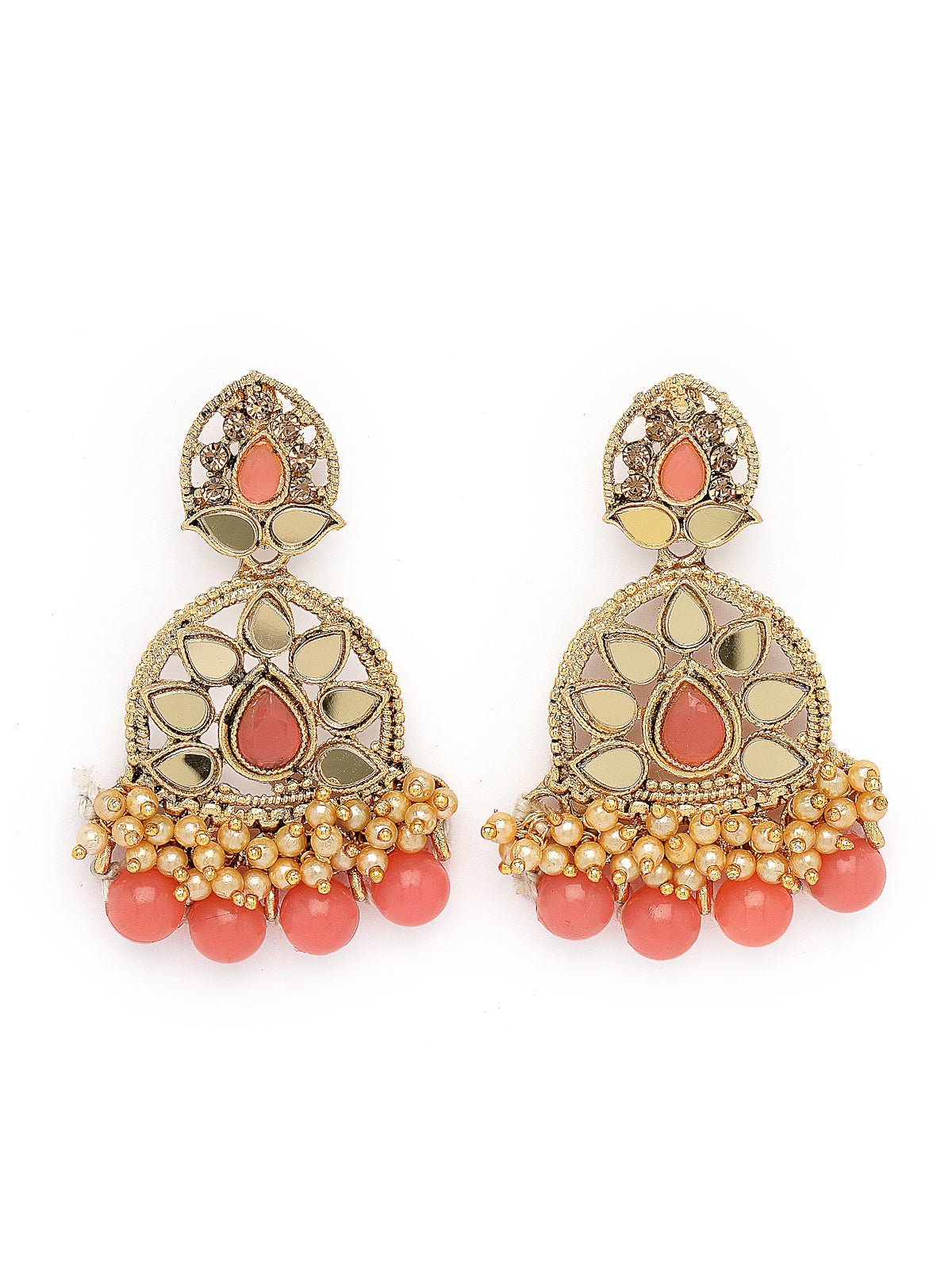 Sukkhi Traditional Gold Plated Pink Kundan & Beads Floral Choker Necklace Set With Earring And Maangtika | Jewellery Set For Women (NS105480)