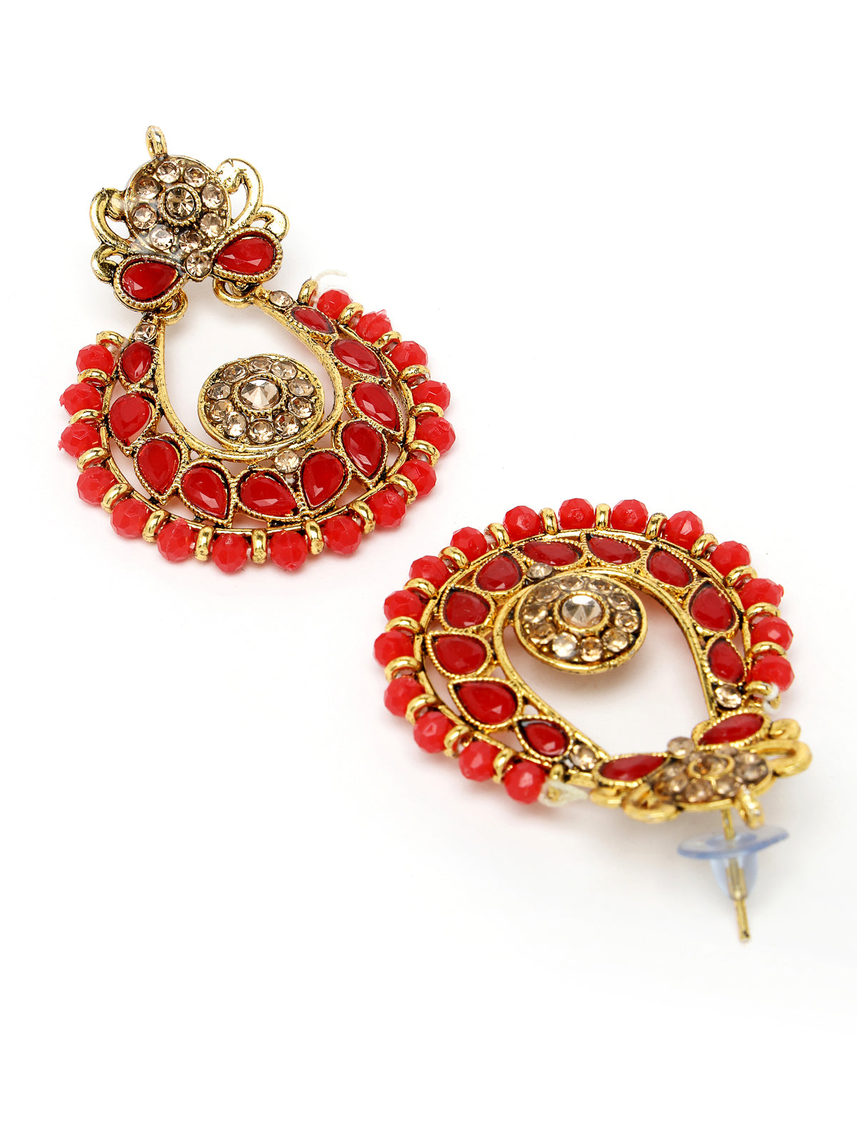 Sukkhi Indian Ethnic Gold Plated Red Kundan & Beads Choker Necklace Set With Earring And Maangtika | Jewellery Set For Women (NS105493)