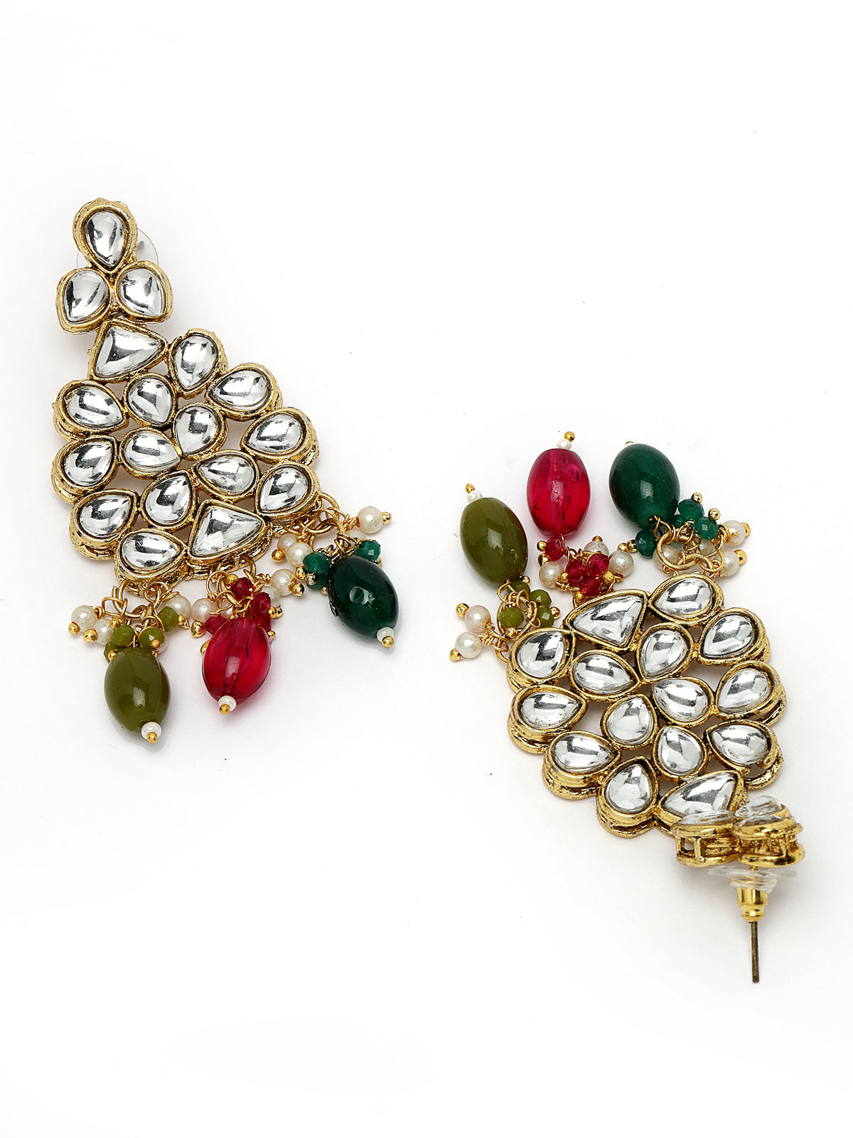 Sukkhi Unforgettable Heavy Looked Multicolor AD Stones Collar Bone Necklace Set And Earring | Jewellery Set For Women (NS105503)