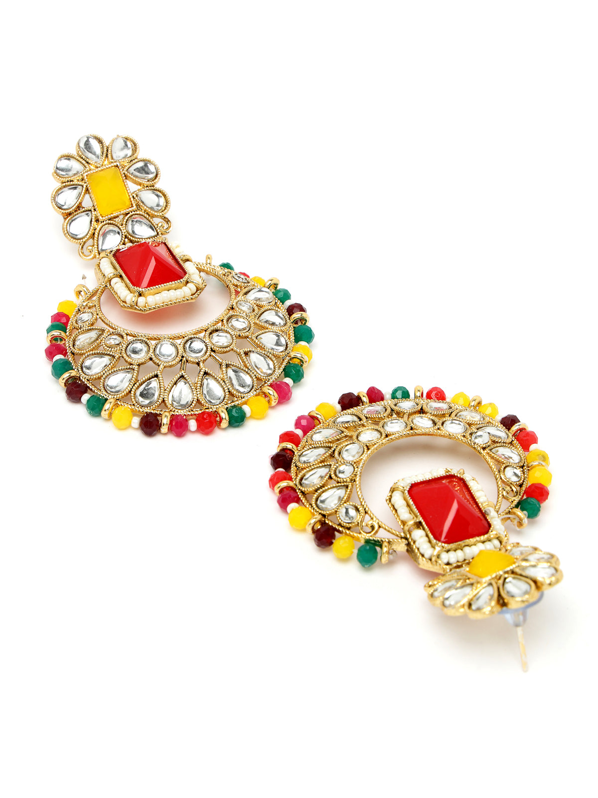 Sukkhi Affordable Squared Style Multi Kundan & Beads Choker Necklace Set With Earring And Maangtika | Jewellery Set For Women (NS105523)