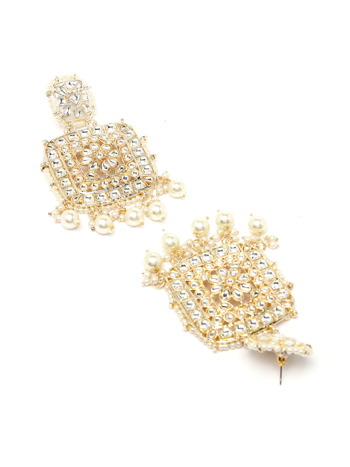 Sukkhi Adjustable Gold Plated White Kundan & Beads Choker Necklace Set With Earring And Maangtika | Jewellery Set For Women (NS105528)