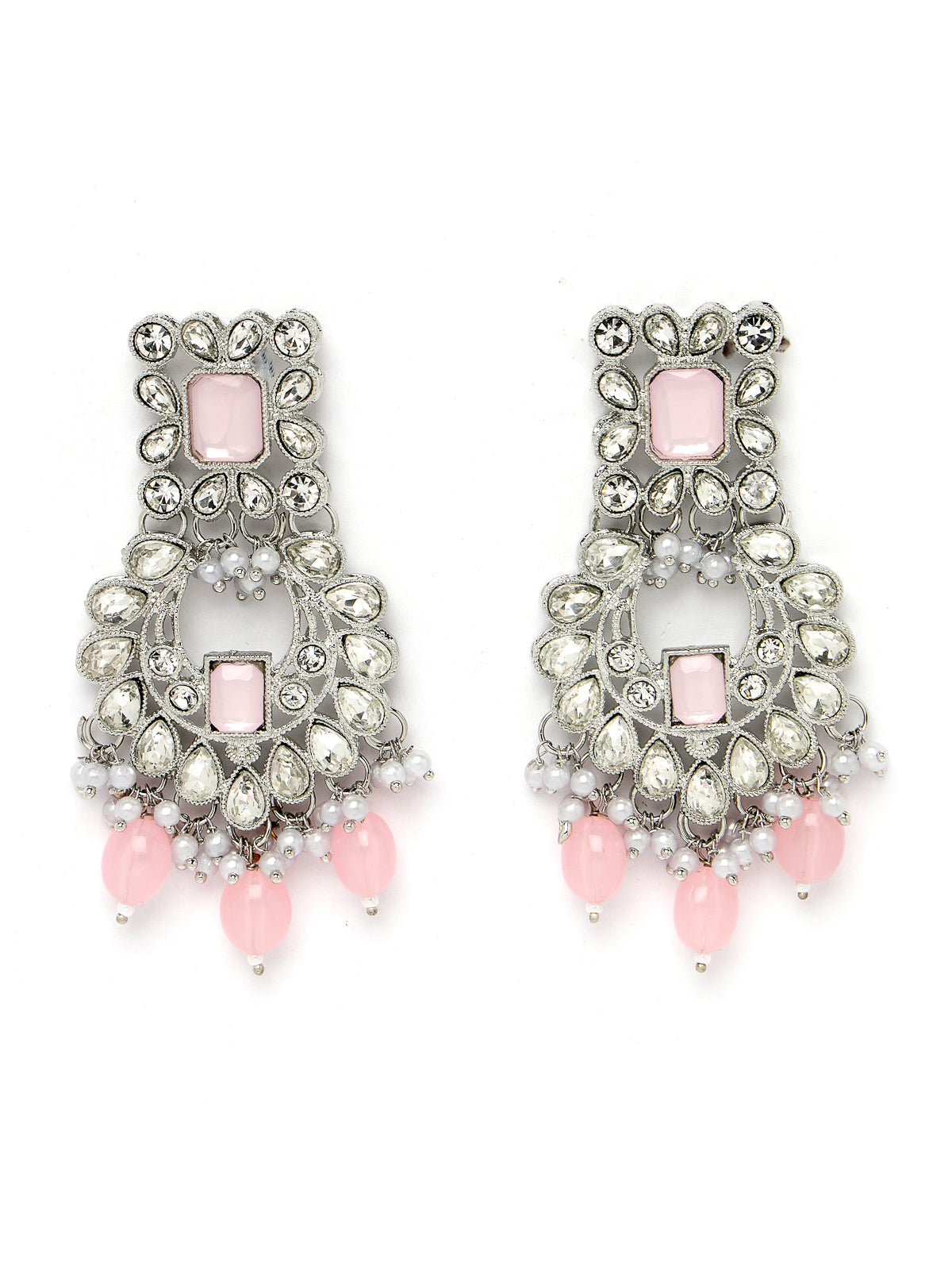 Sukkhi Amazing Gold Plated Pink Color AD Stone & Beads Choker Necklace Set With Earring And Maangtika | Jewellery Set For Women (NS105530)