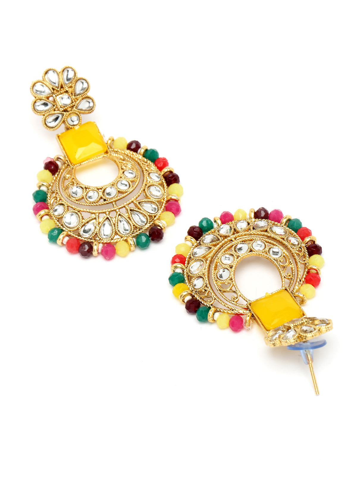 Sukkhi Classical Traditional Gold Plated Multicolor Kundan & Beads Choker Necklace Set With Earring And Maangtika | Jewellery Set For Women (NS105554)